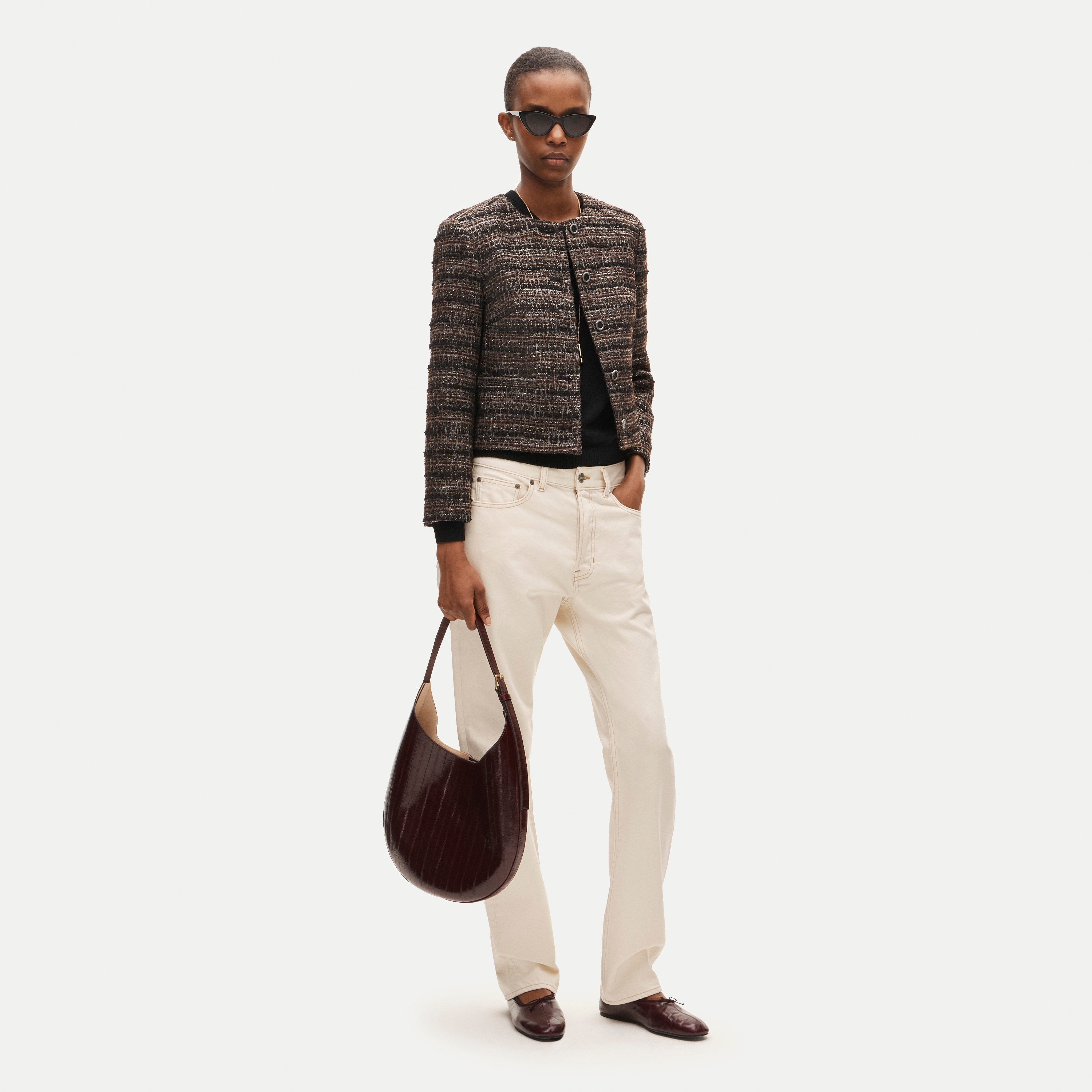 Lady jacket in striped tweed