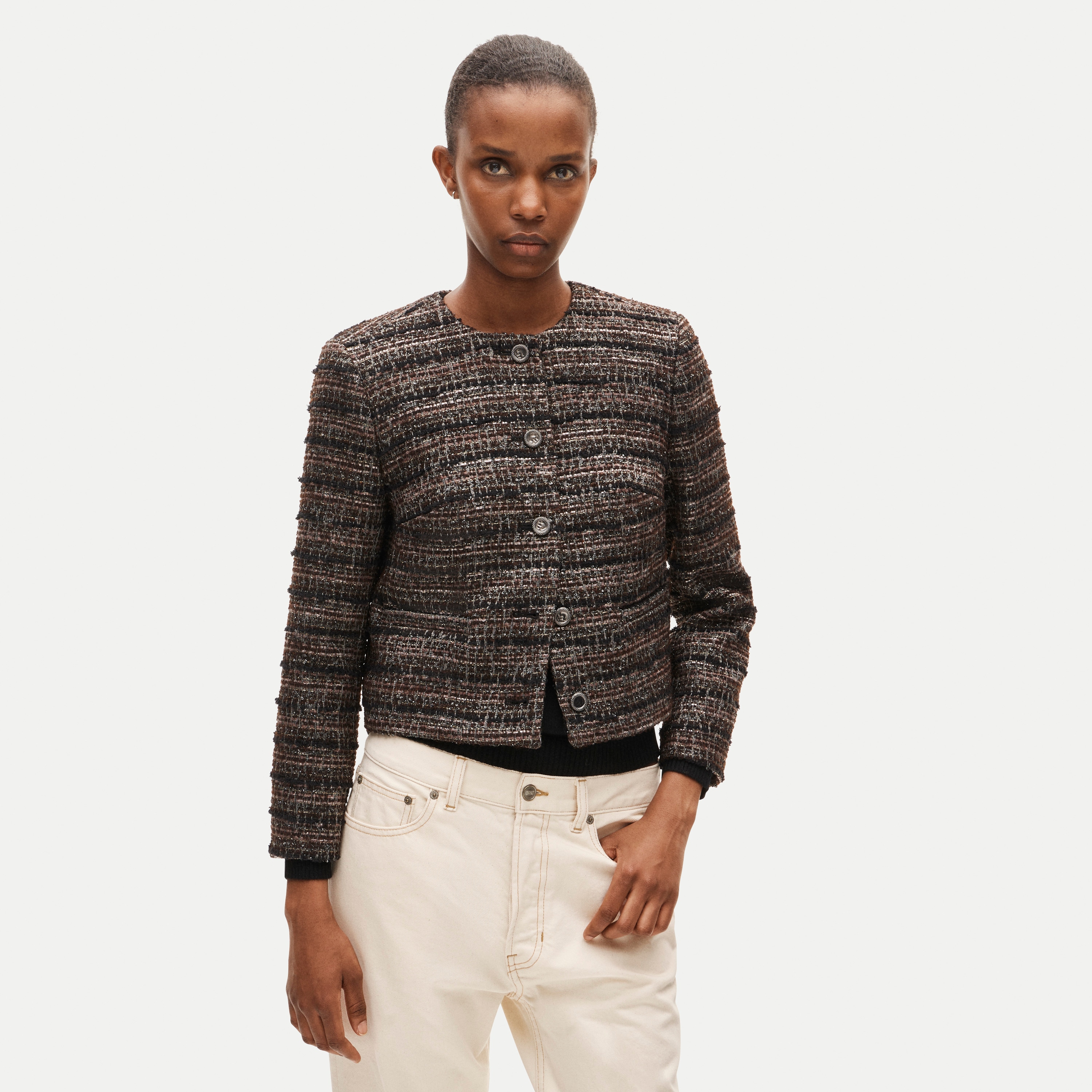Lady jacket in striped tweed