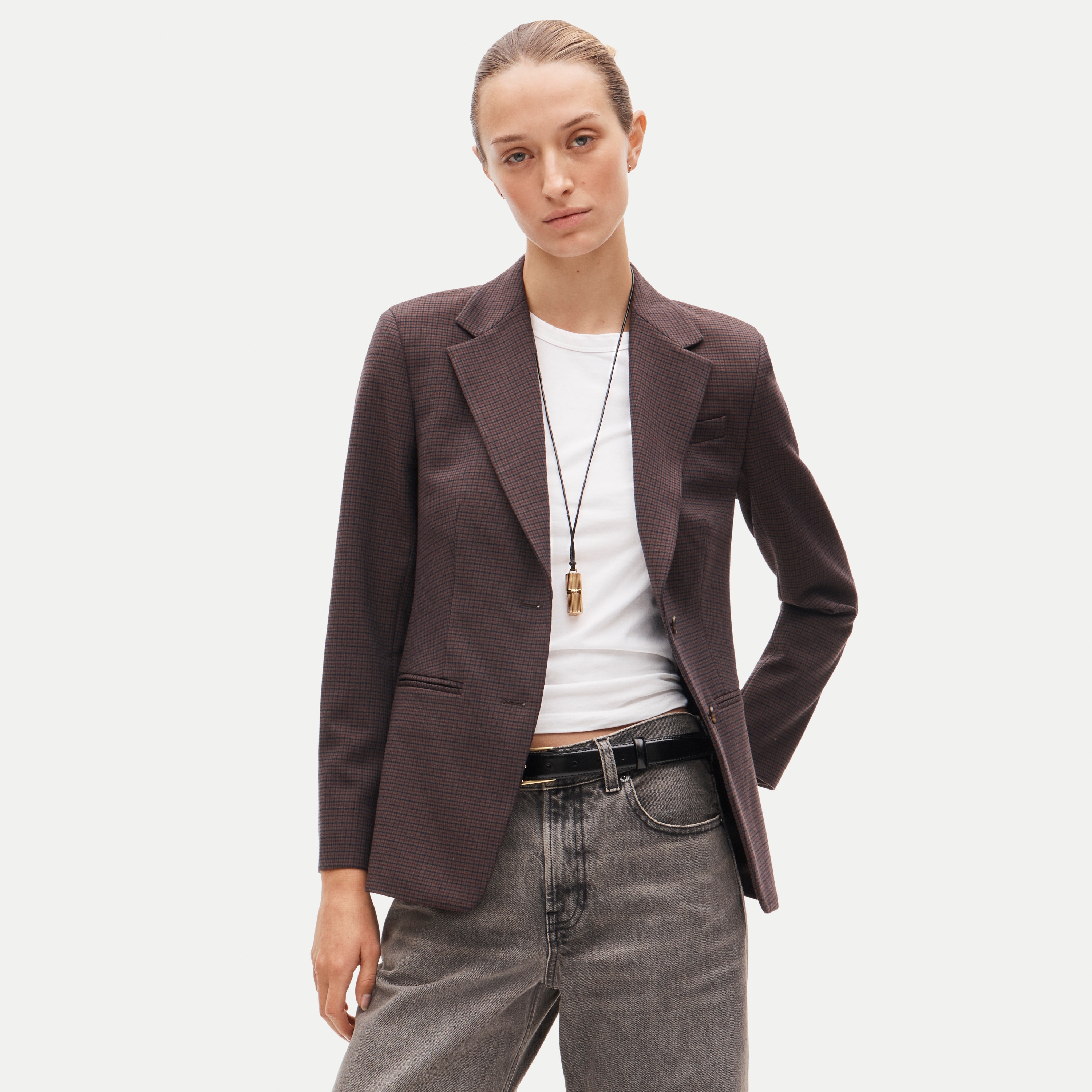 Margeaux blazer in plaid four-season stretch