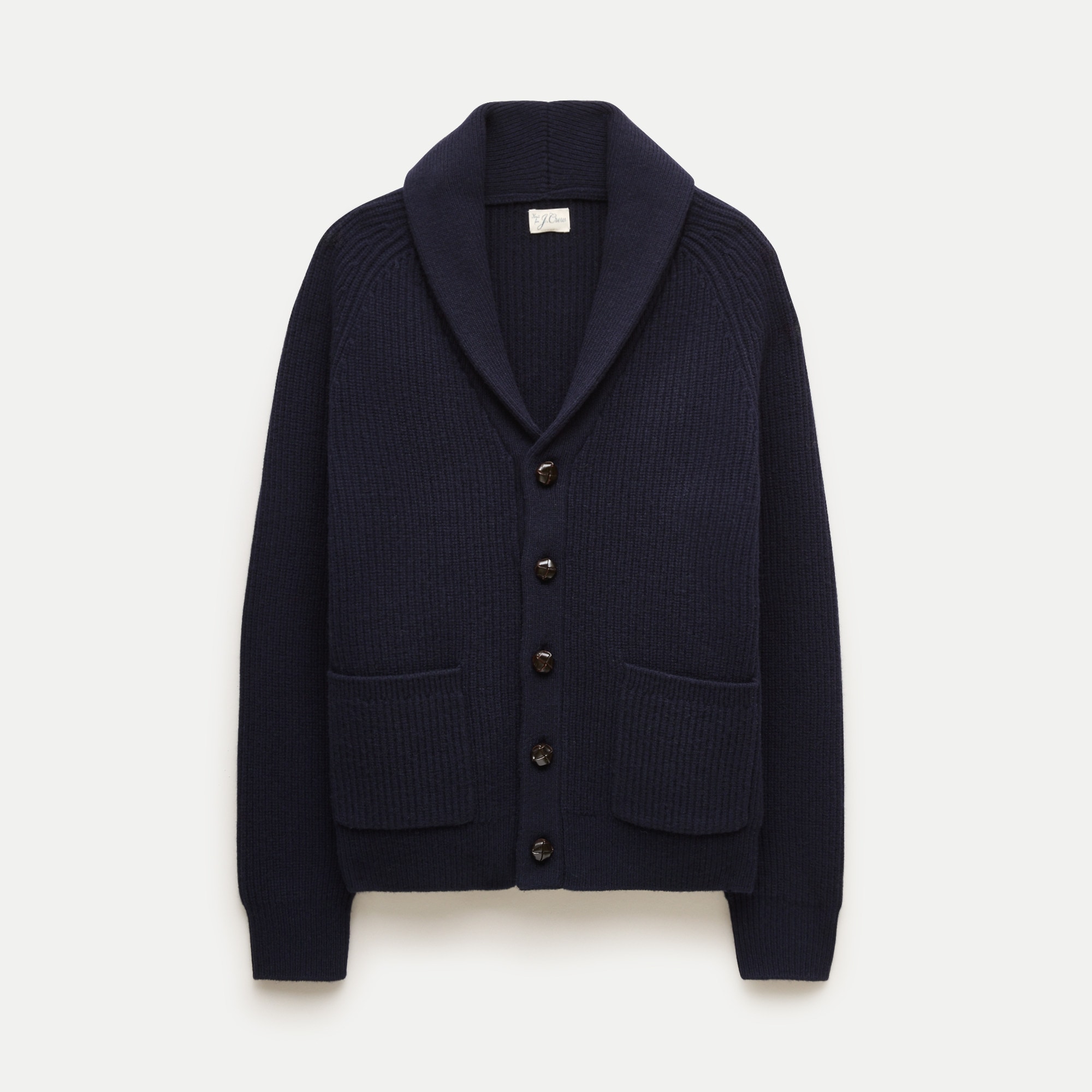 Wool shawl-collar cardigan