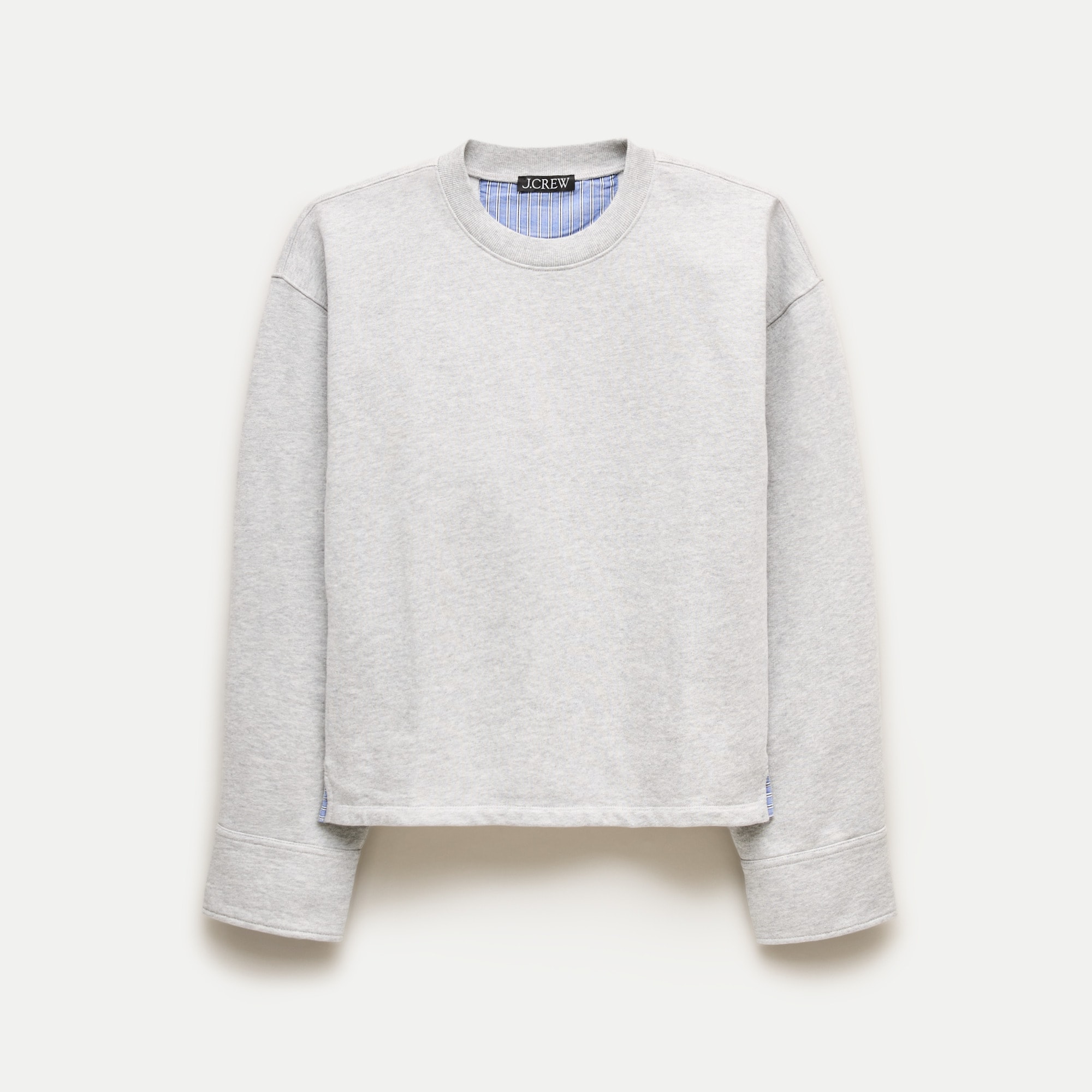 Vintage fleece crewneck sweatshirt with contrast cuffs