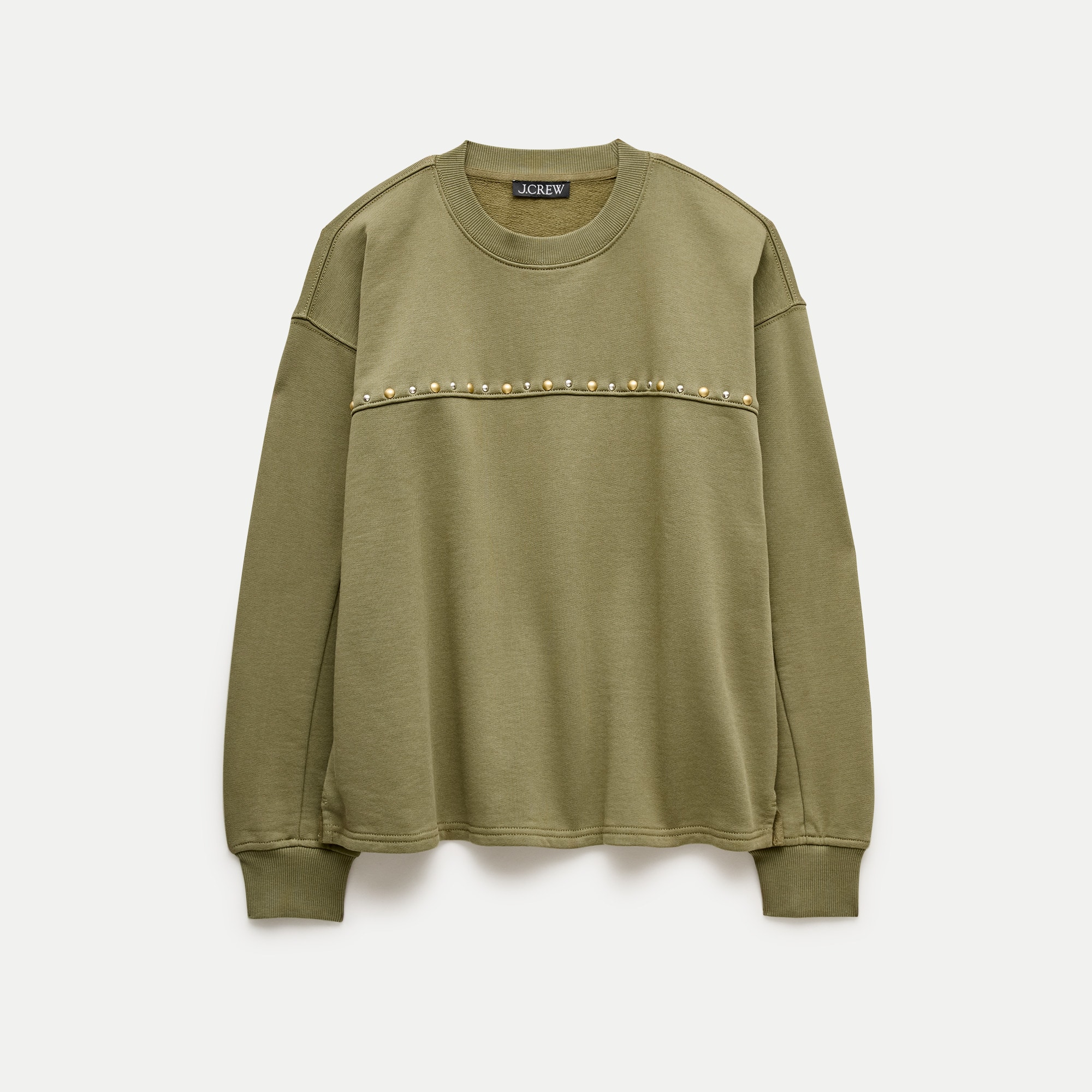 Embellished vintage fleece crewneck sweatshirt