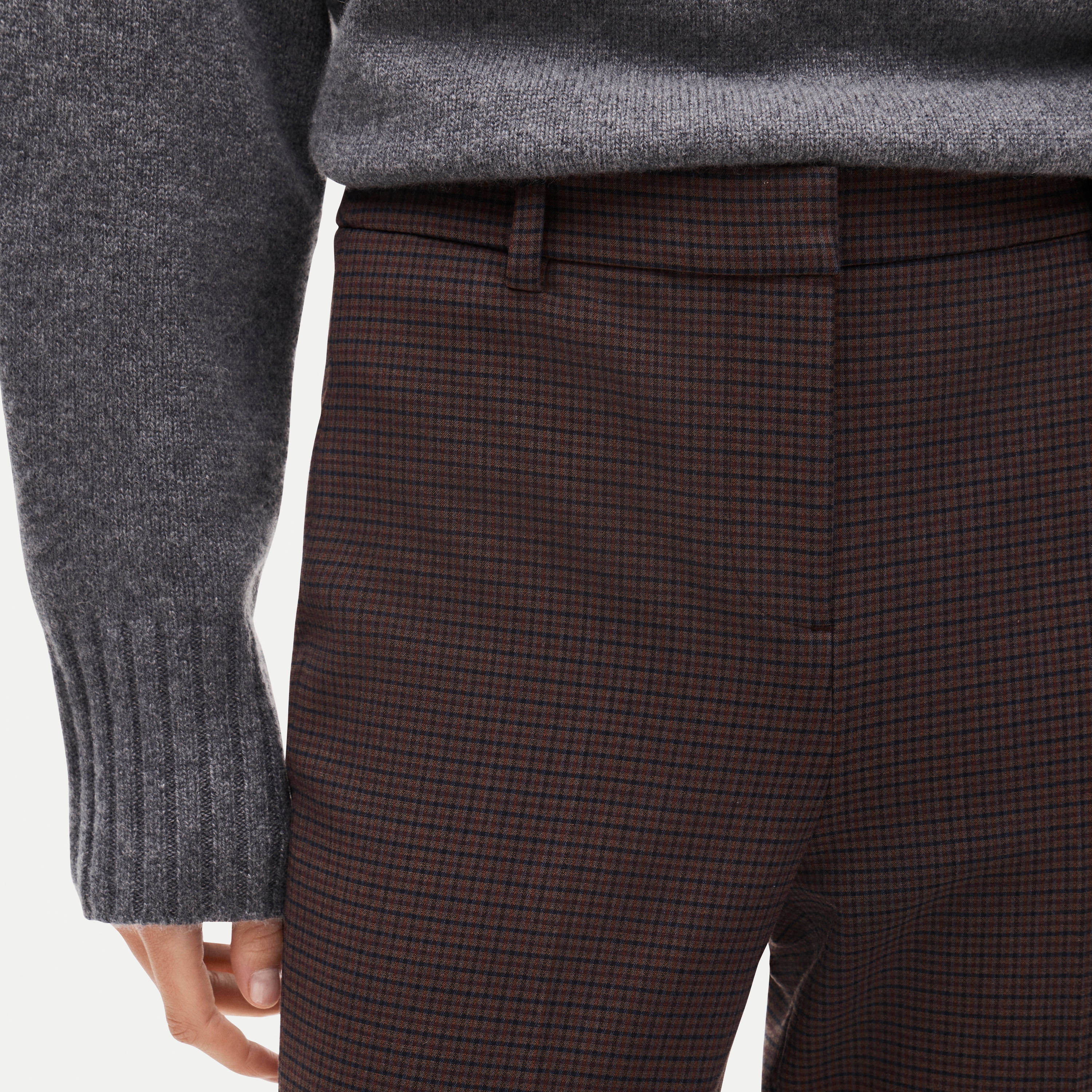 Café pant in plaid four-season stretch
