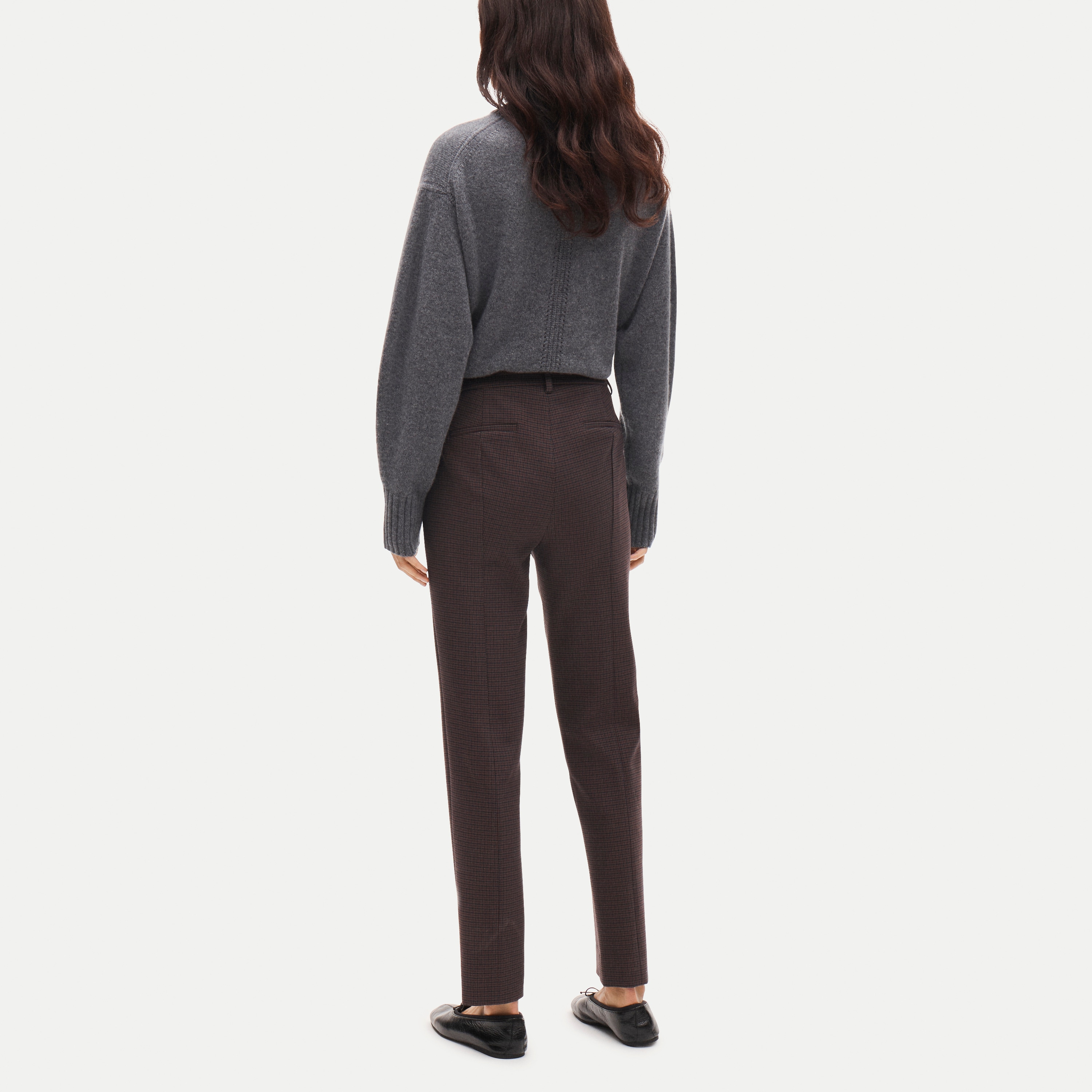 Café pant in plaid four-season stretch