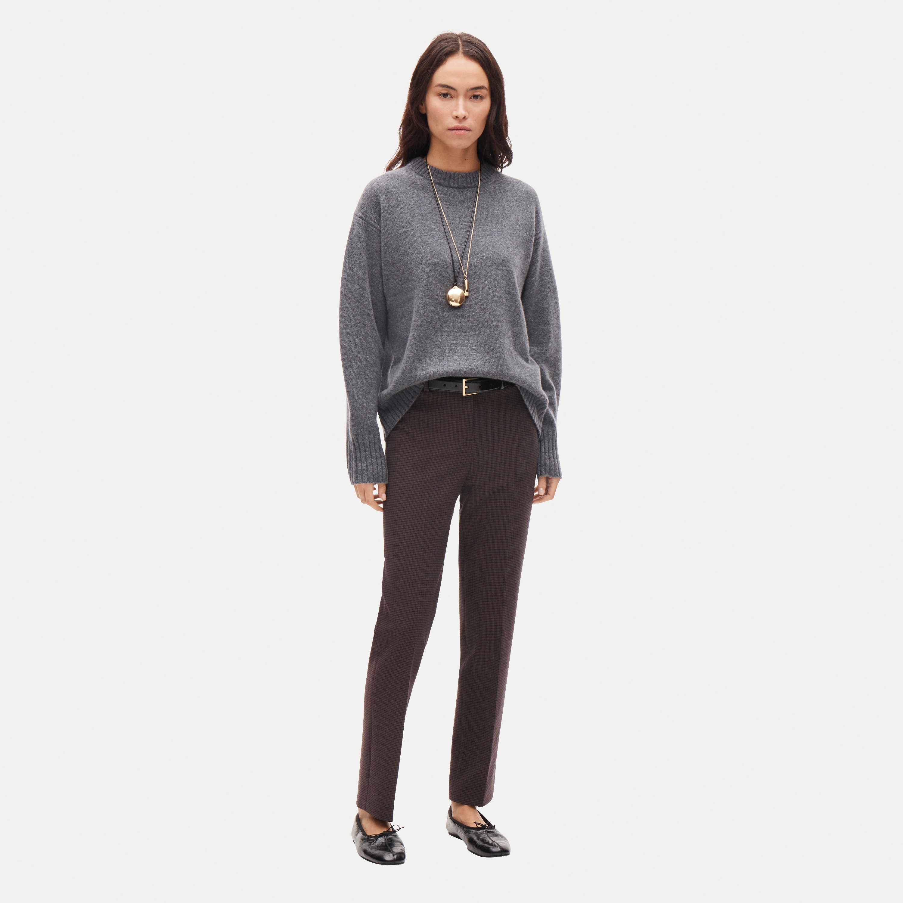 Café pant in plaid four-season stretch