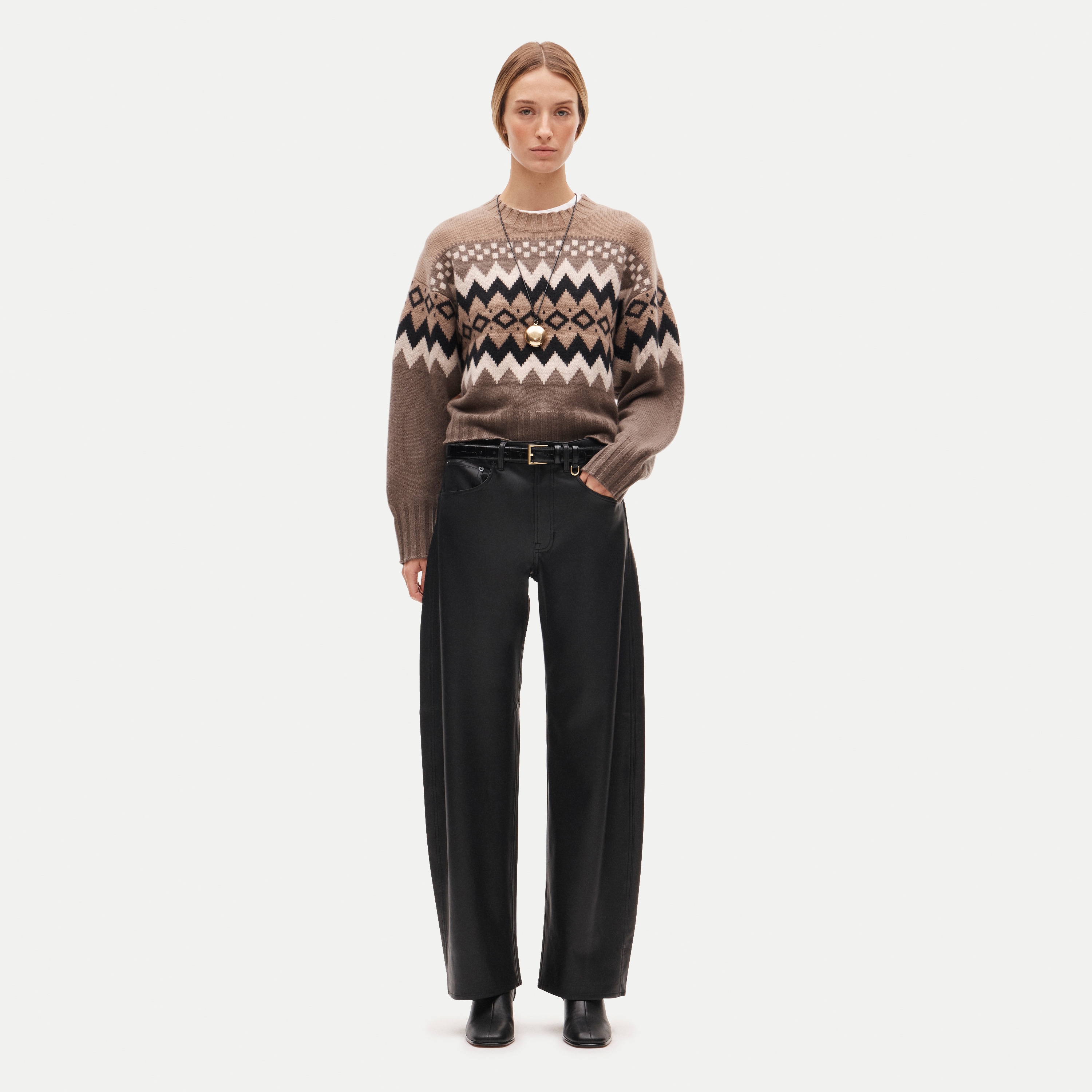 Zoe barrel pant in faux leather