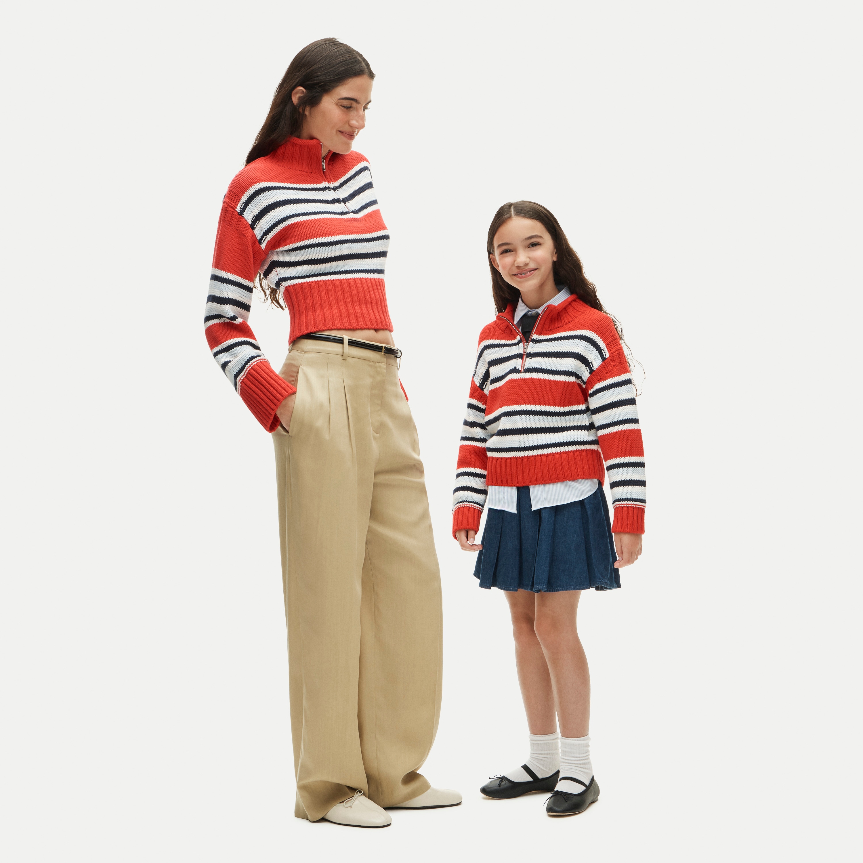 Girls' Rollneck™ quarter-zip sweater