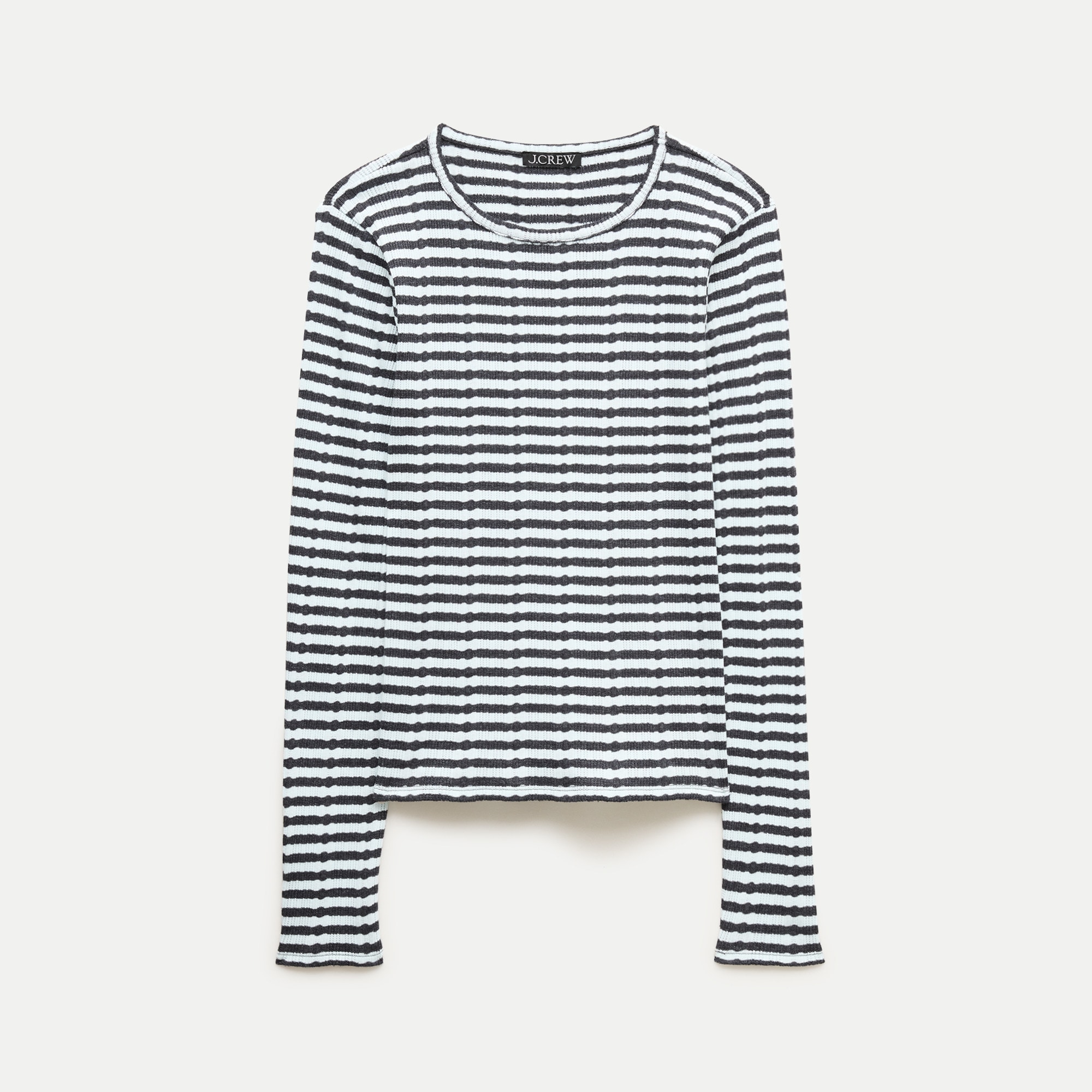 Pointelle long-sleeve T-shirt in stripe