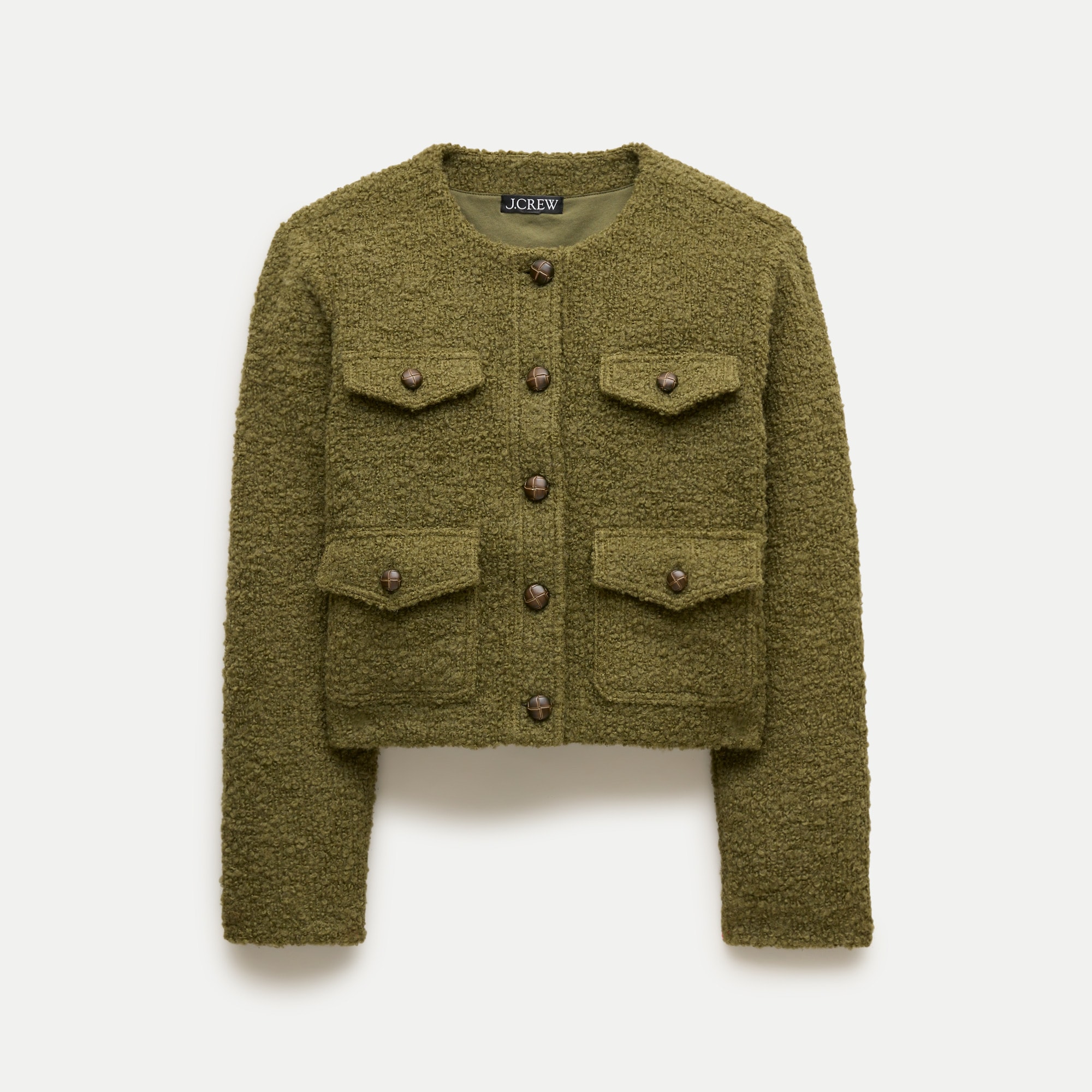 Knit jacket in bouclé wool blend