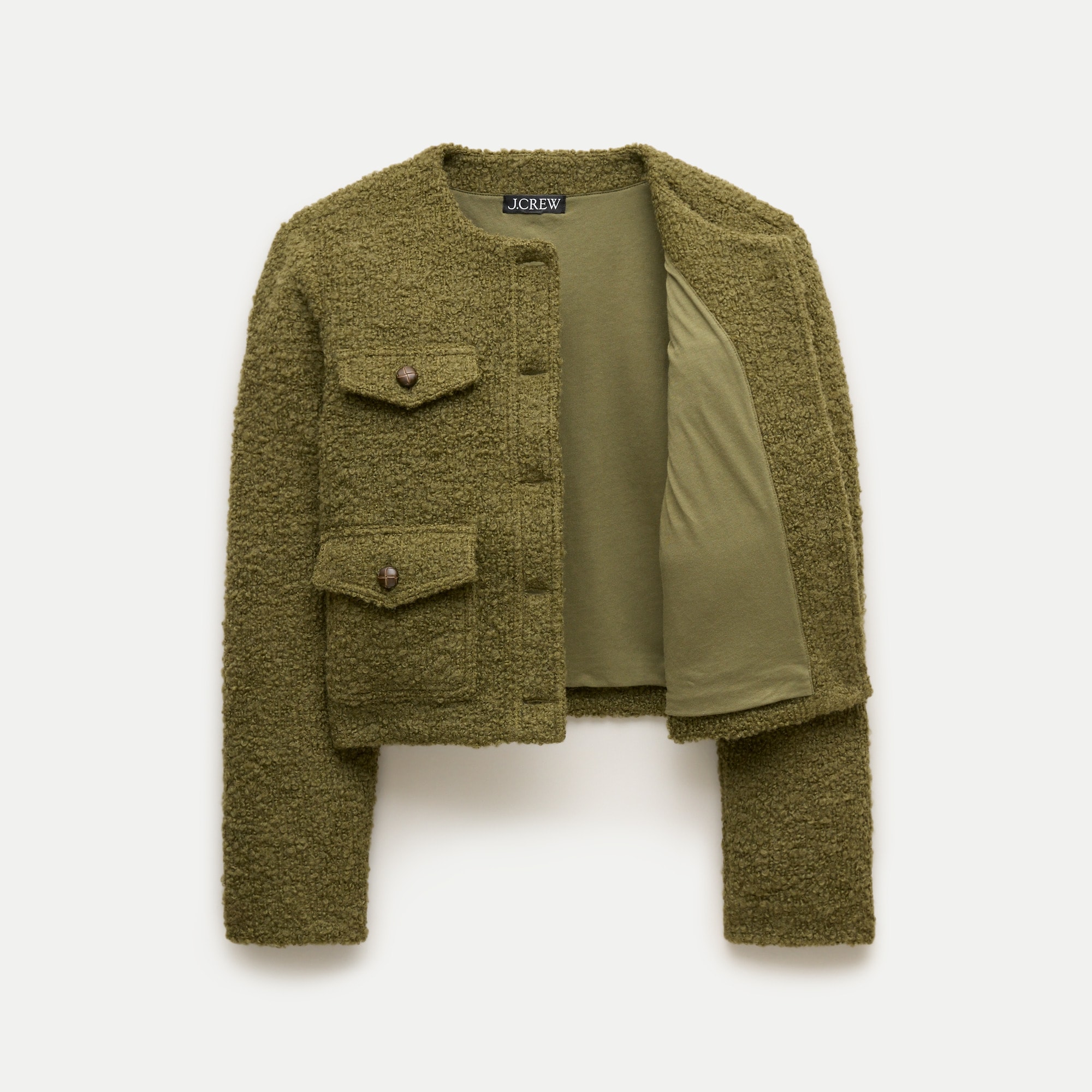 Knit jacket in bouclé wool blend