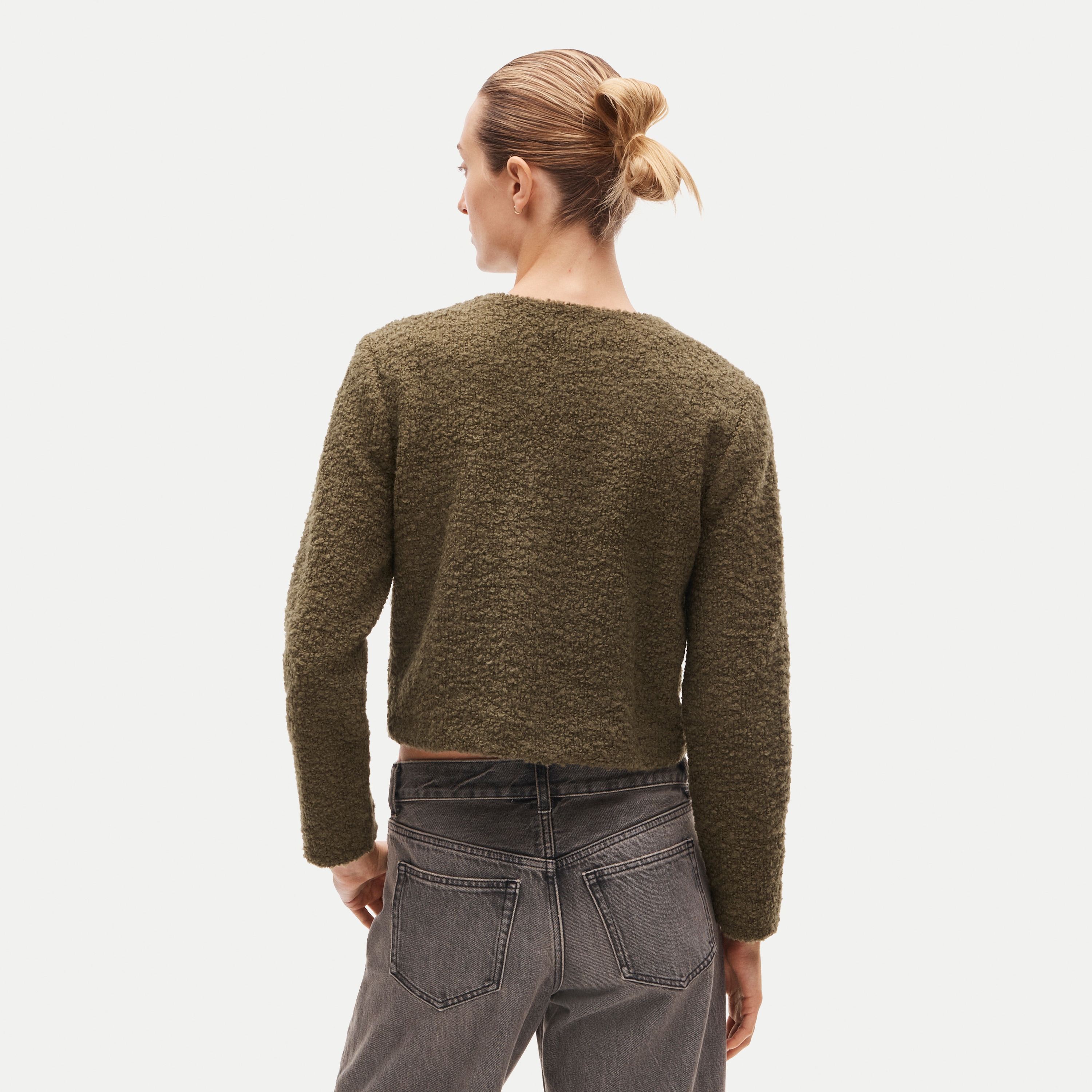 Knit jacket in bouclé wool blend