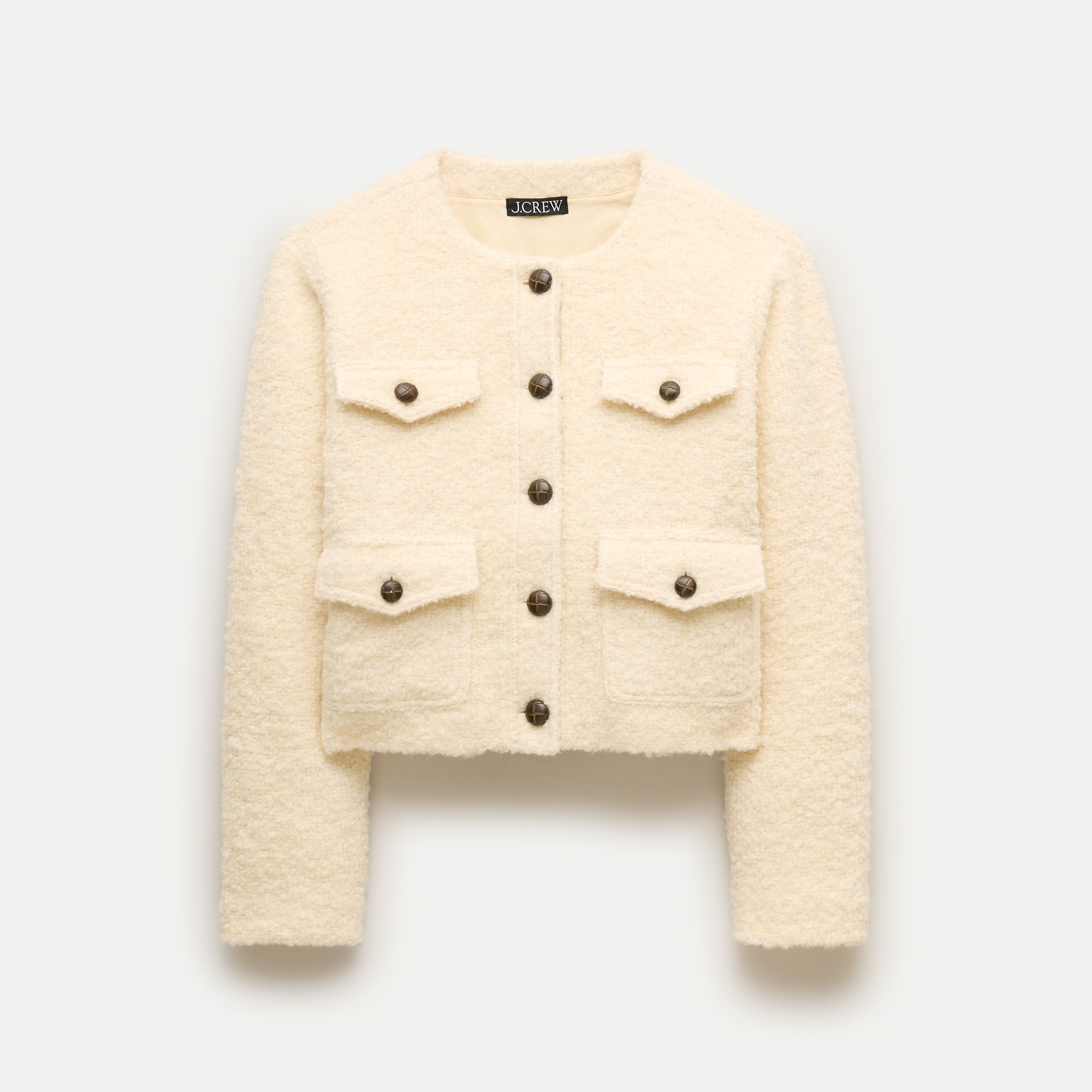 Knit jacket in bouclé wool blend