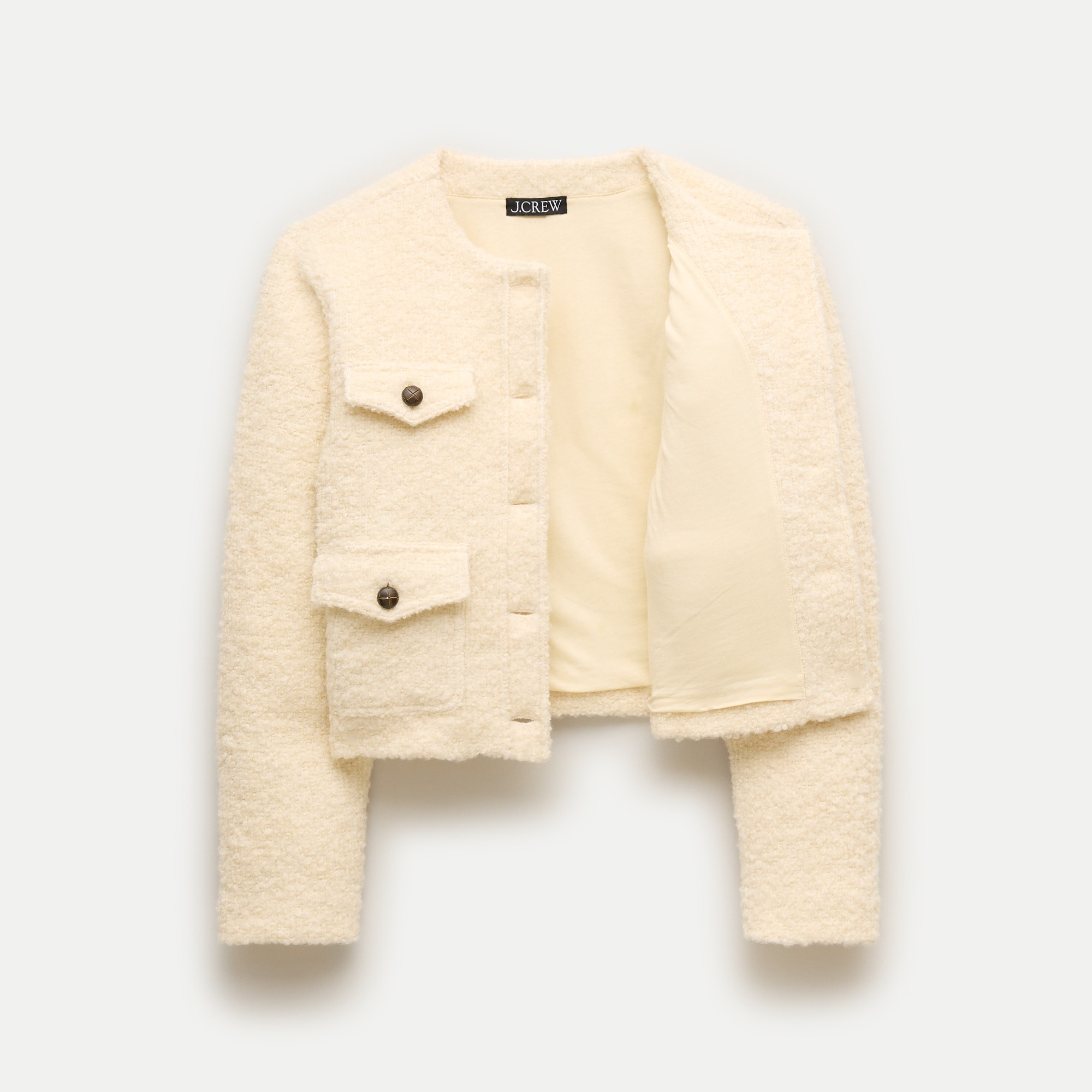 Knit jacket in bouclé wool blend