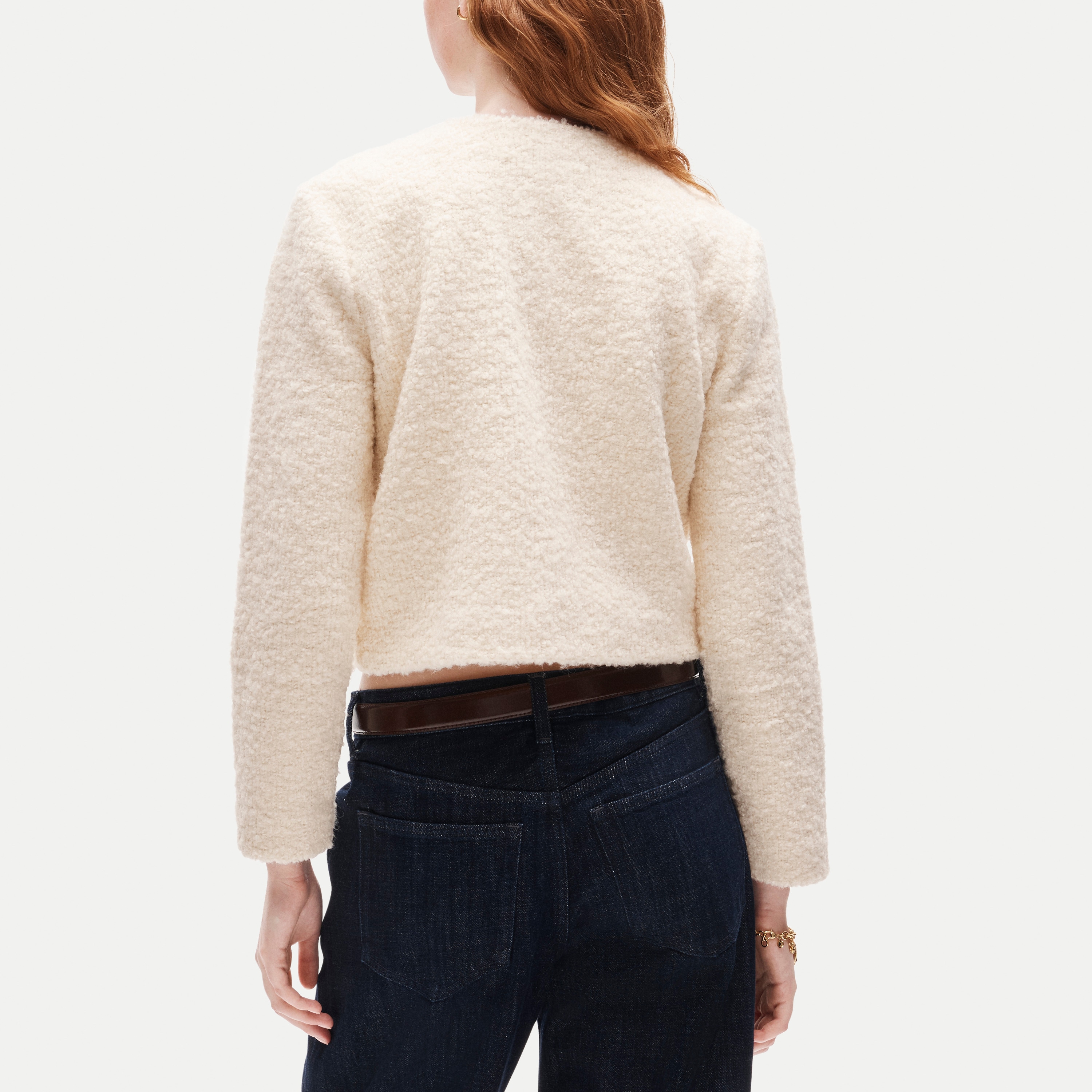 Knit jacket in bouclé wool blend