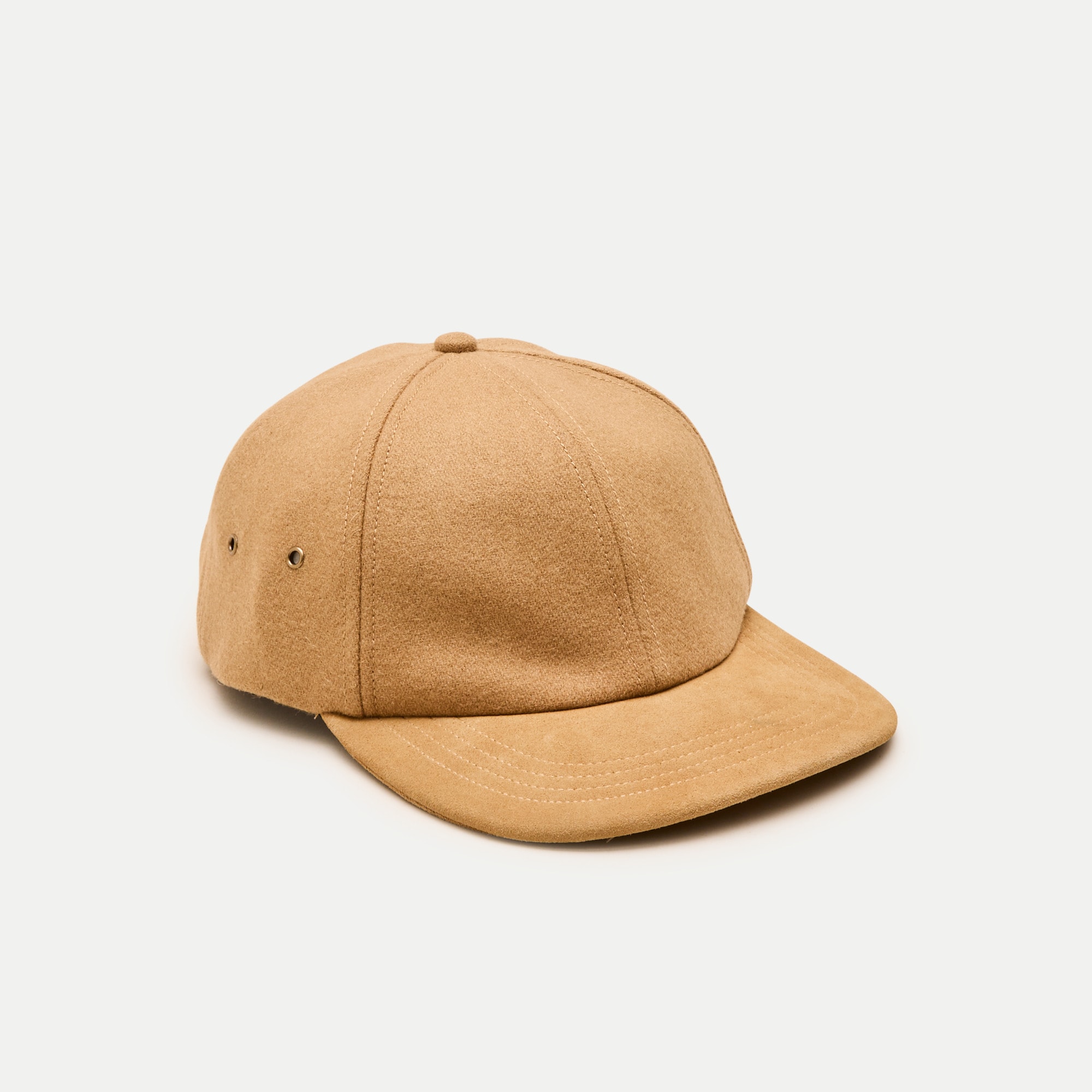 Wool-blend baseball cap with suede brim