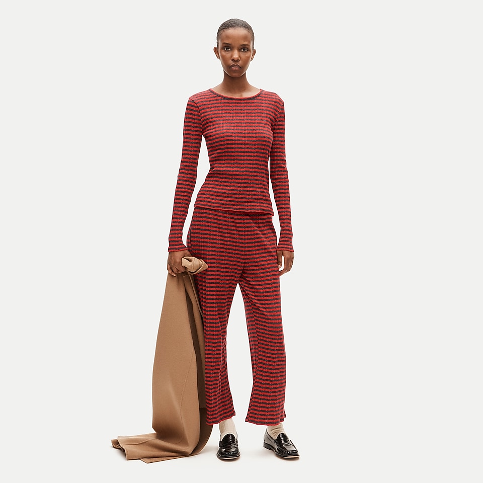 Pointelle pant in stripe by J.Crew