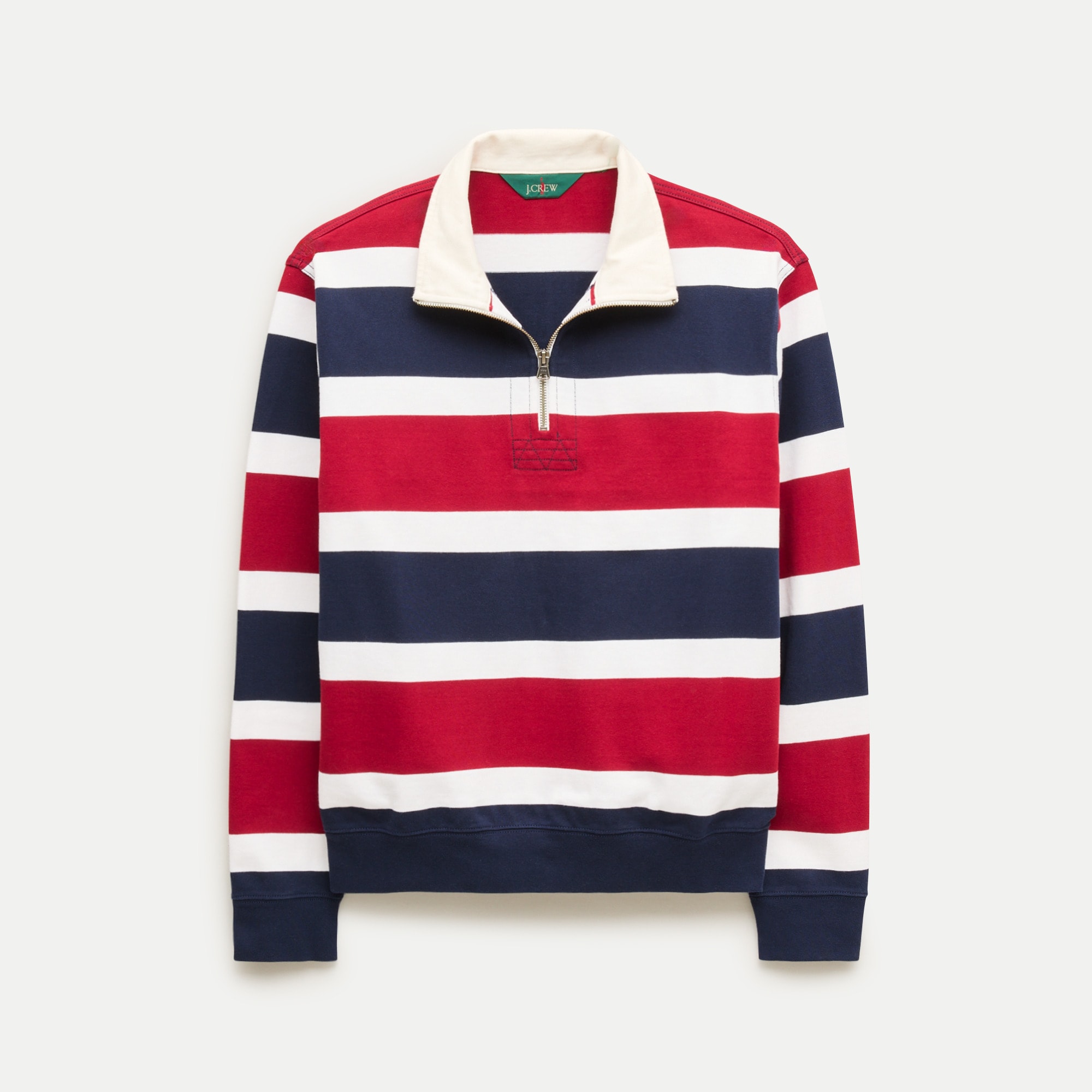 Quarter-zip Rugby Shirt In Stripe For Men | J.Crew
