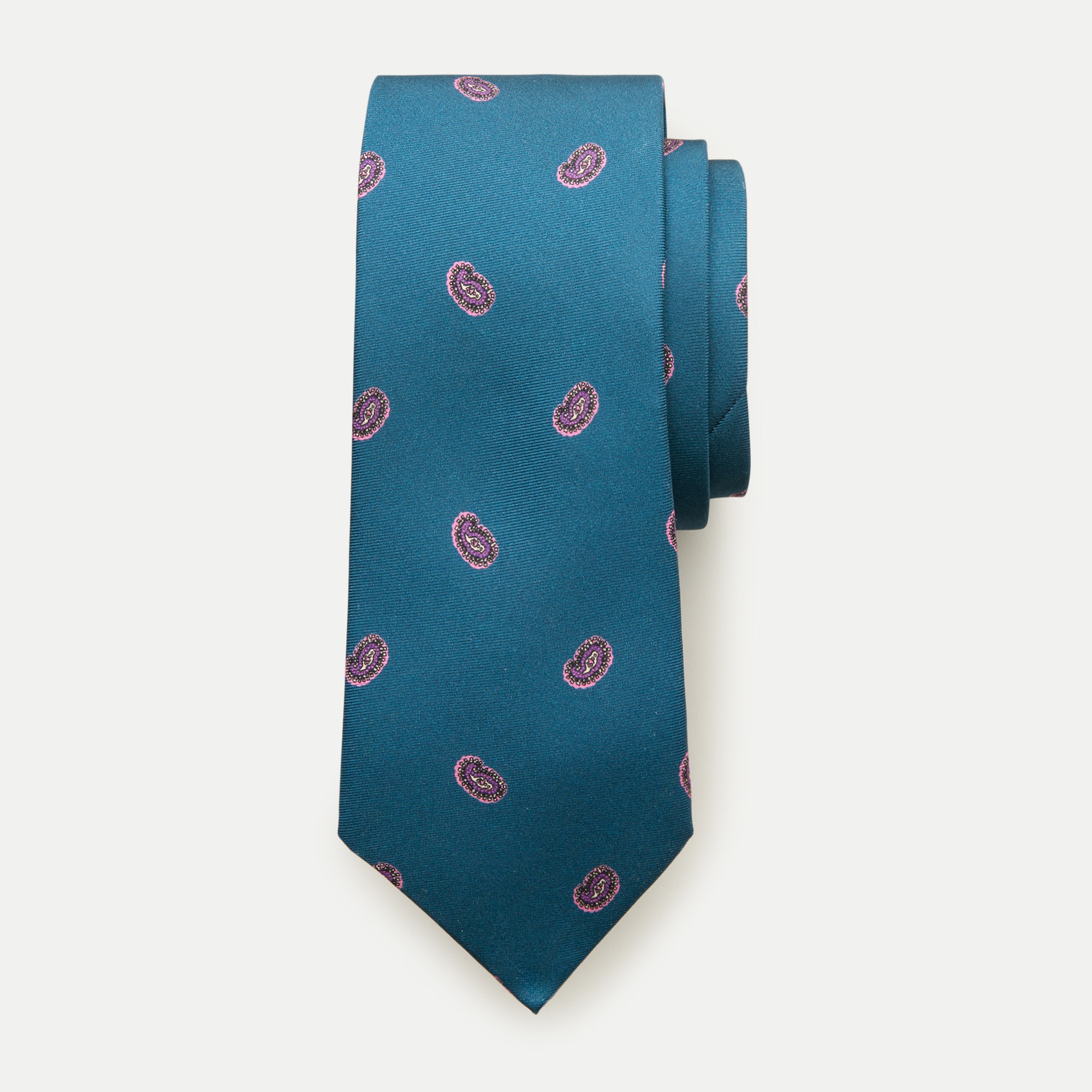 English silk twill tie in paisley