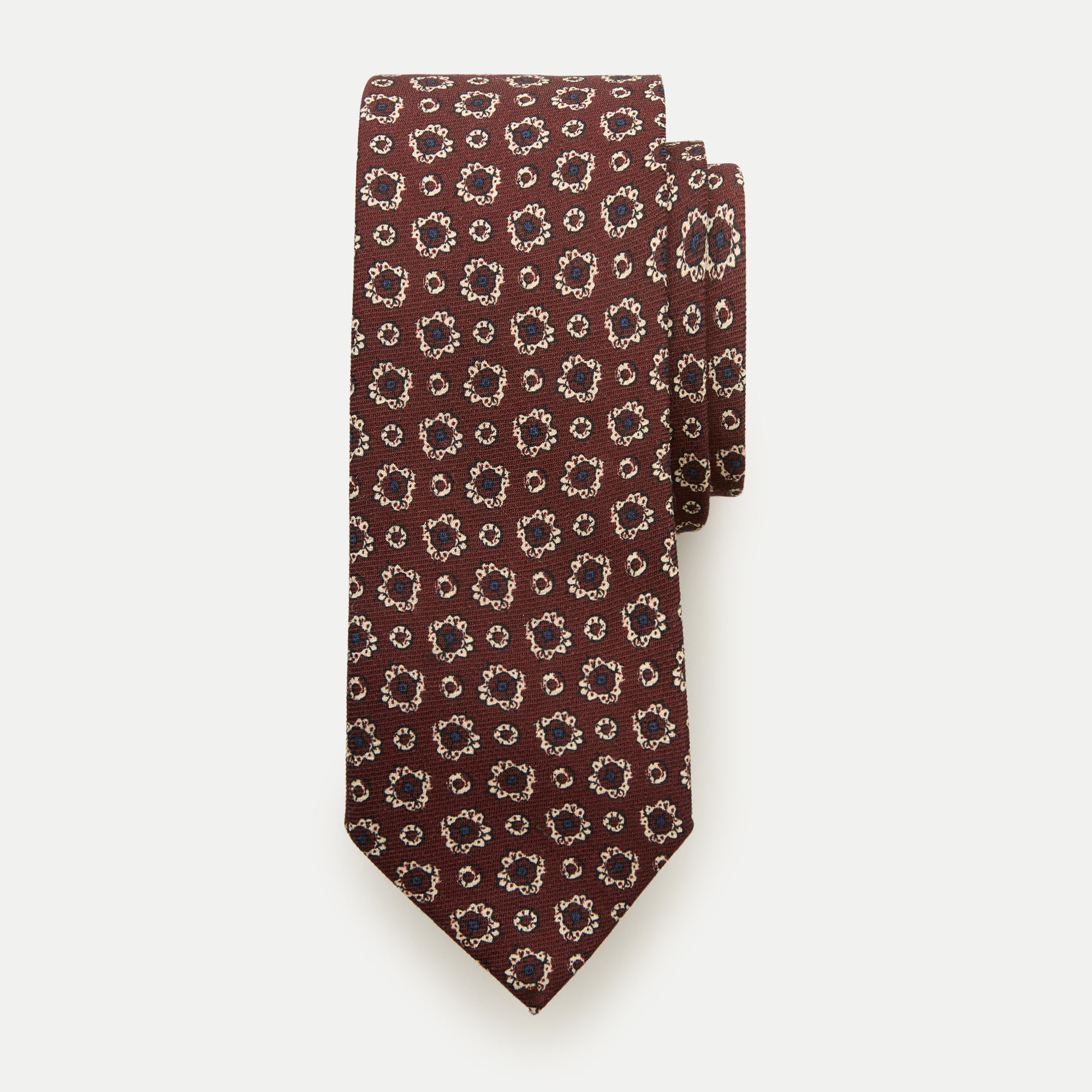 English wool tie in print
