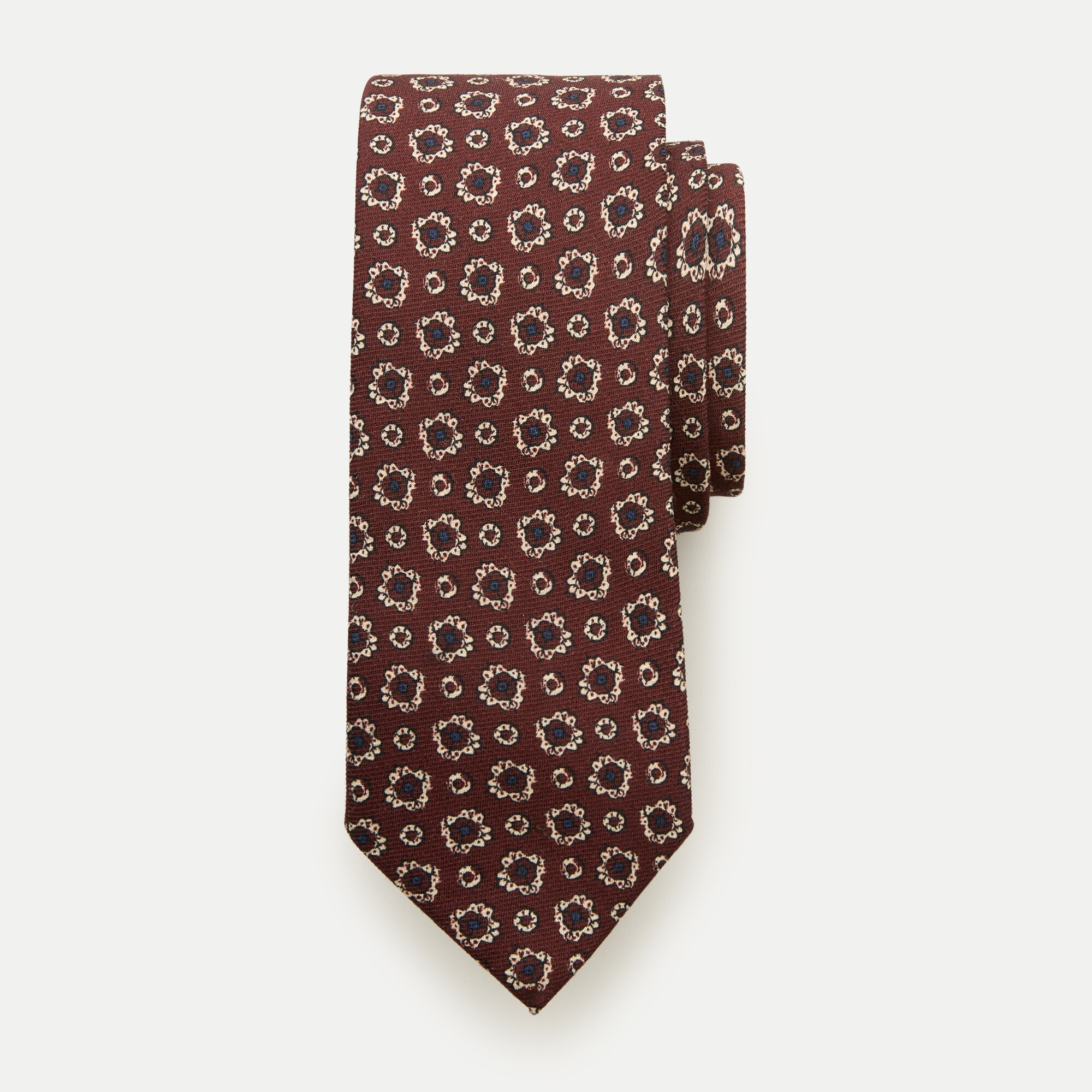 English wool tie in print