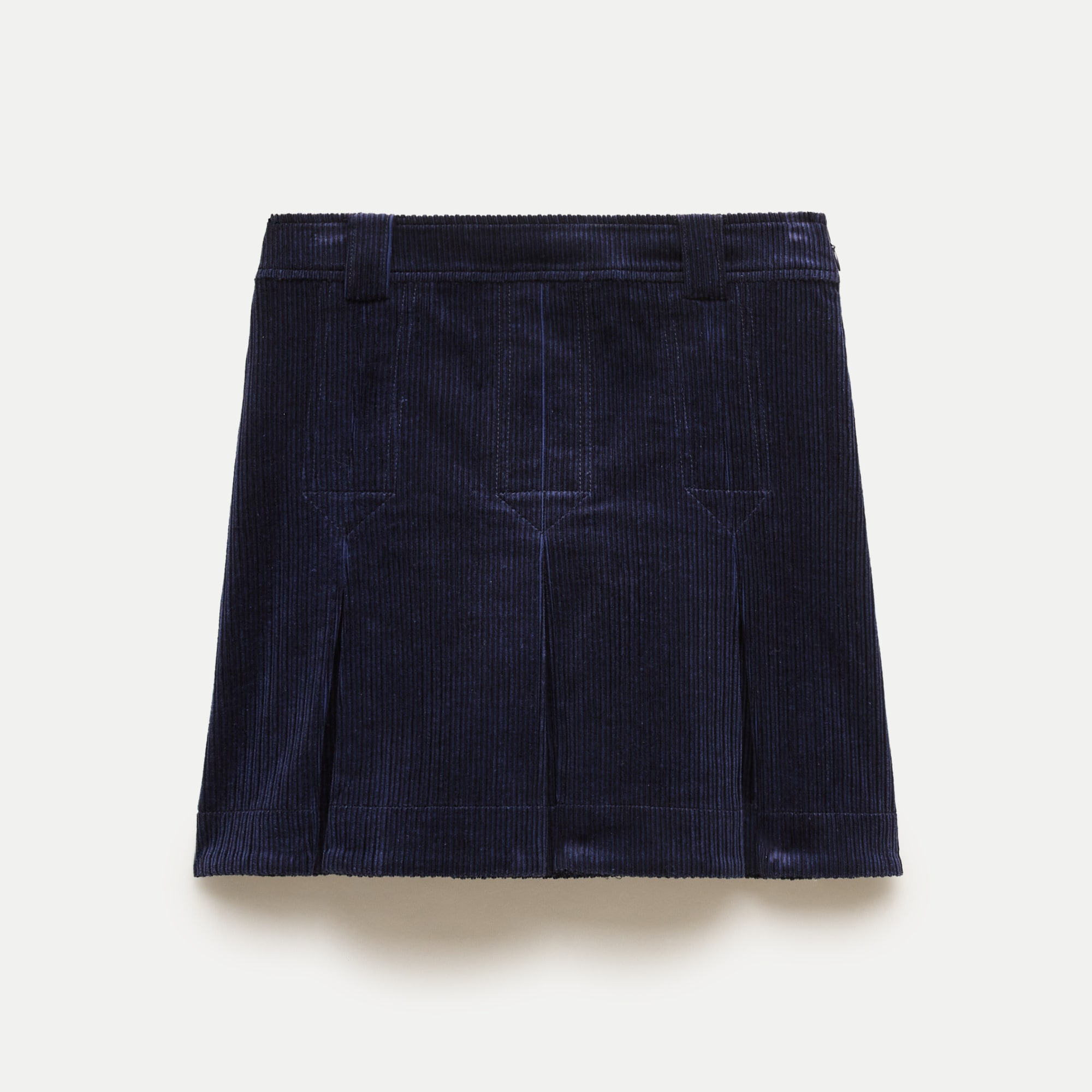 Pleated mini skirt in corduroy