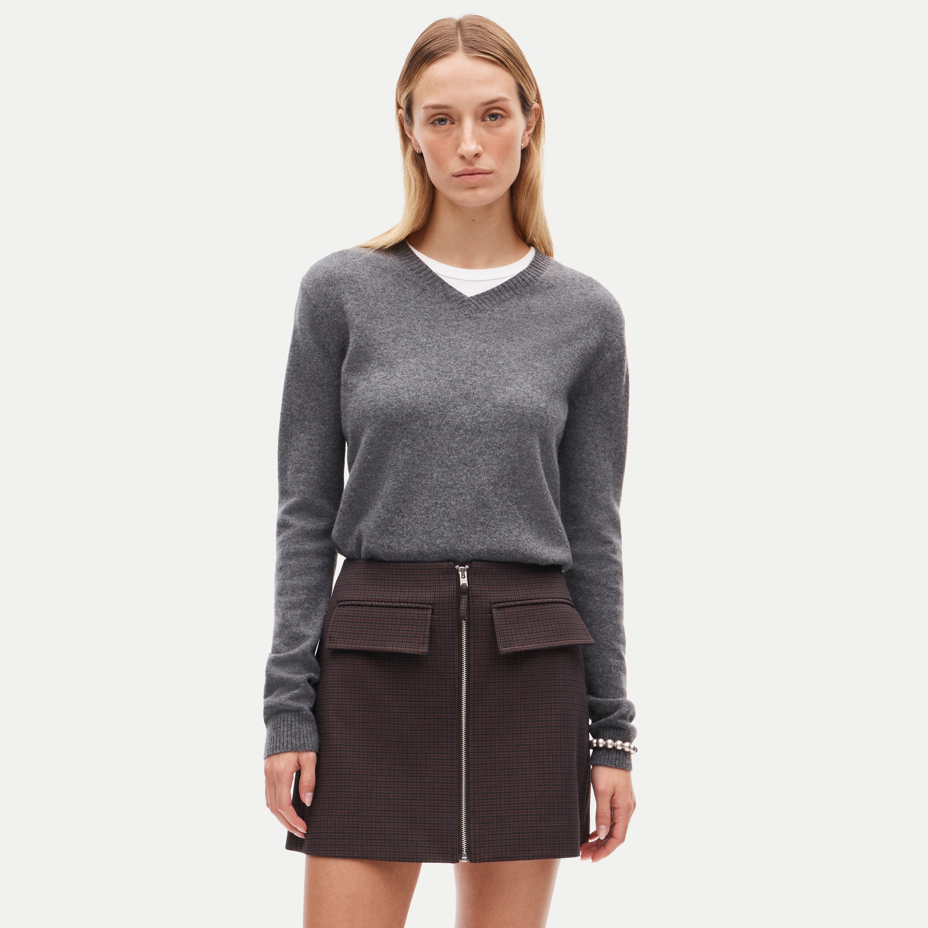 Fairfax zipper mini skirt in four-season stretch