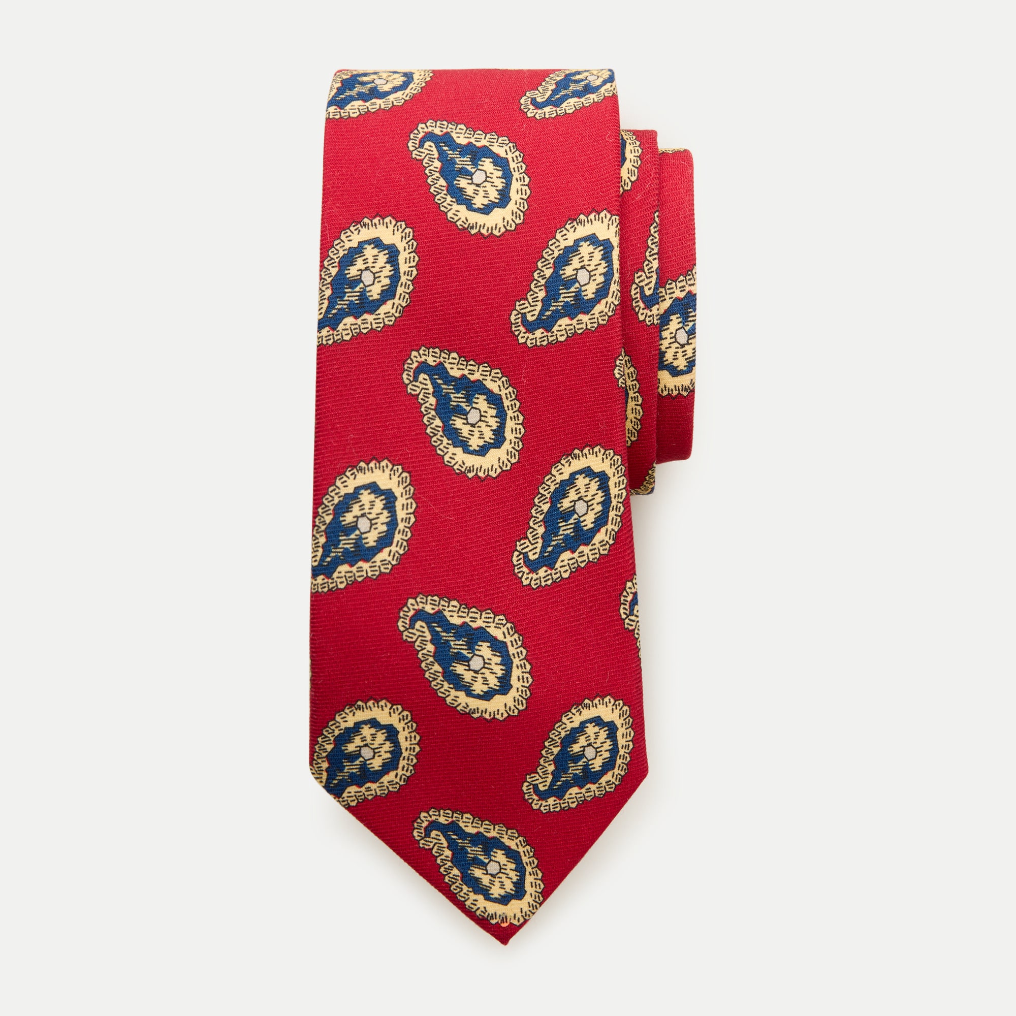 English wool tie in print