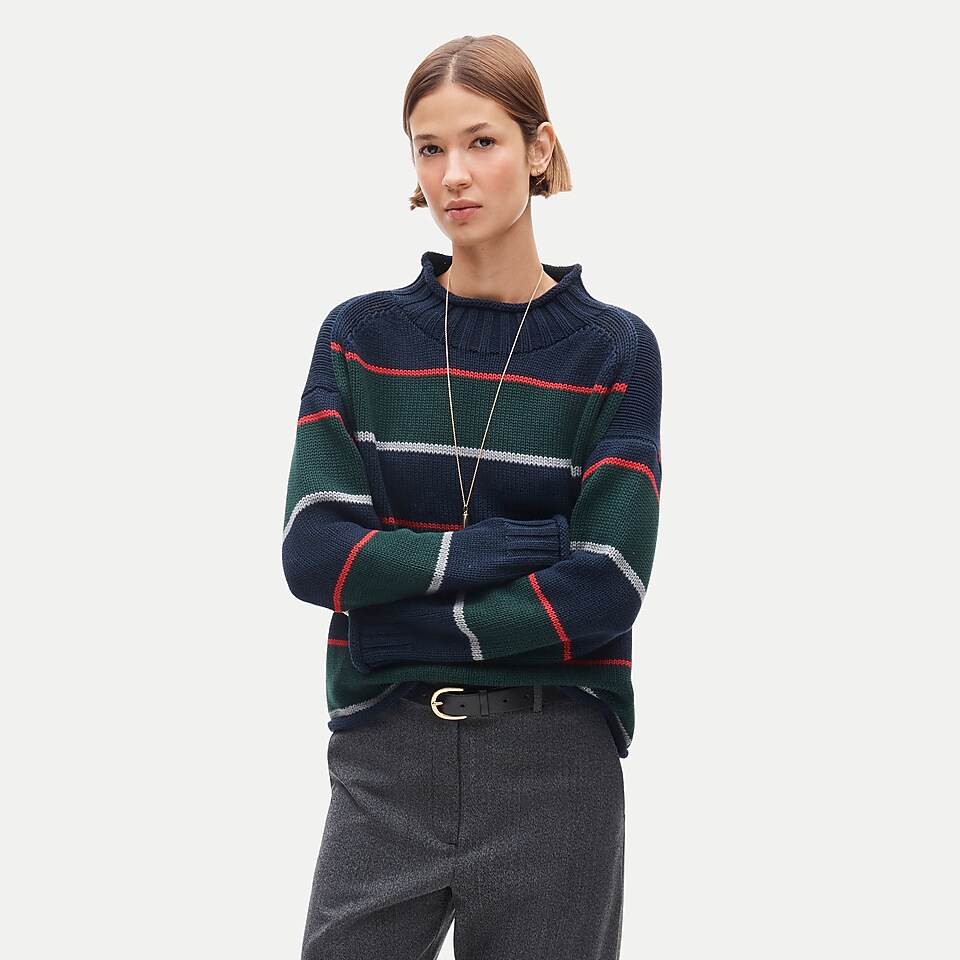 2025 Rollneck™ sweater in stripe by J.Crew