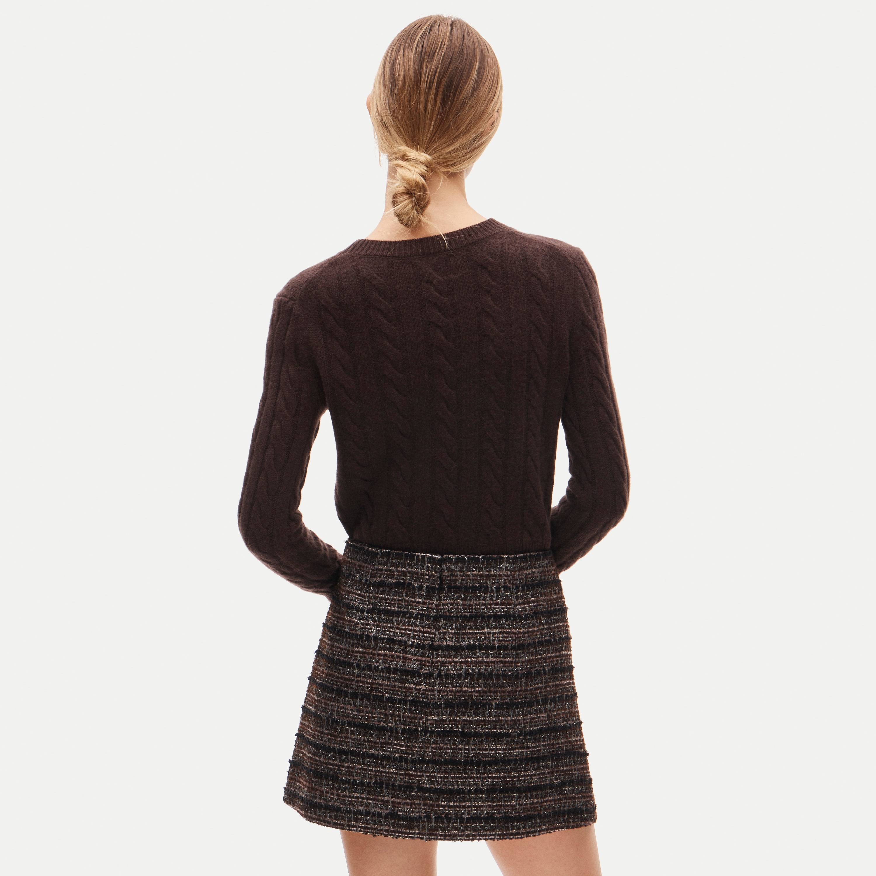 Fairfax mini skirt in striped metallic tweed