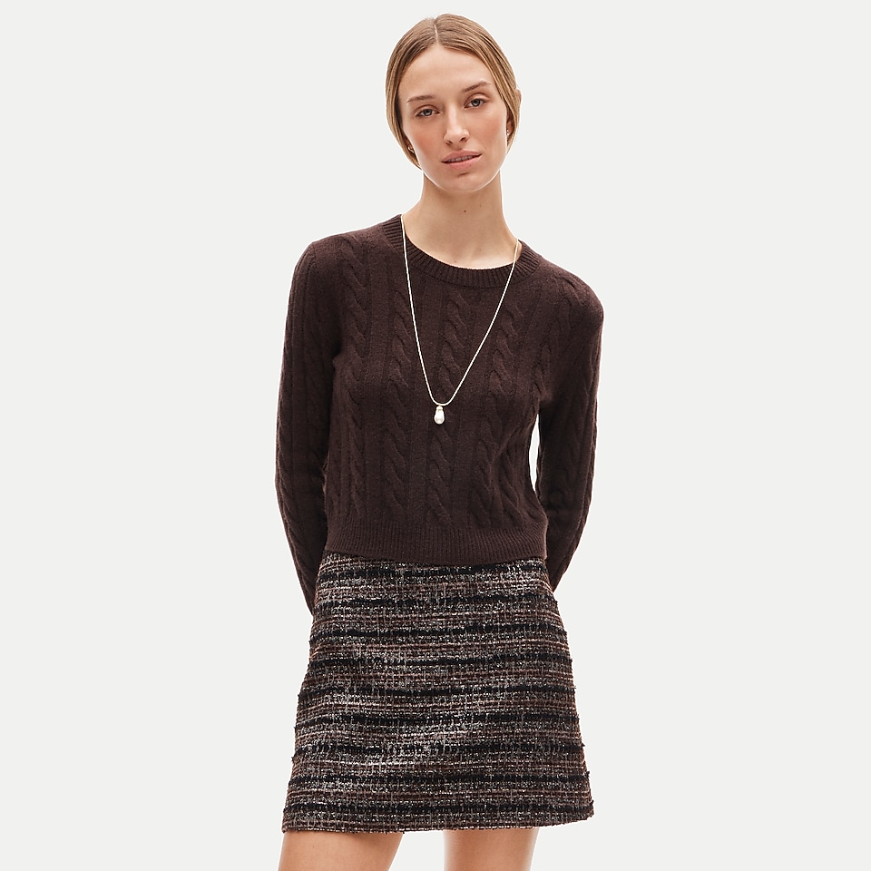 Fairfax mini skirt in striped metallic tweed by J.Crew
