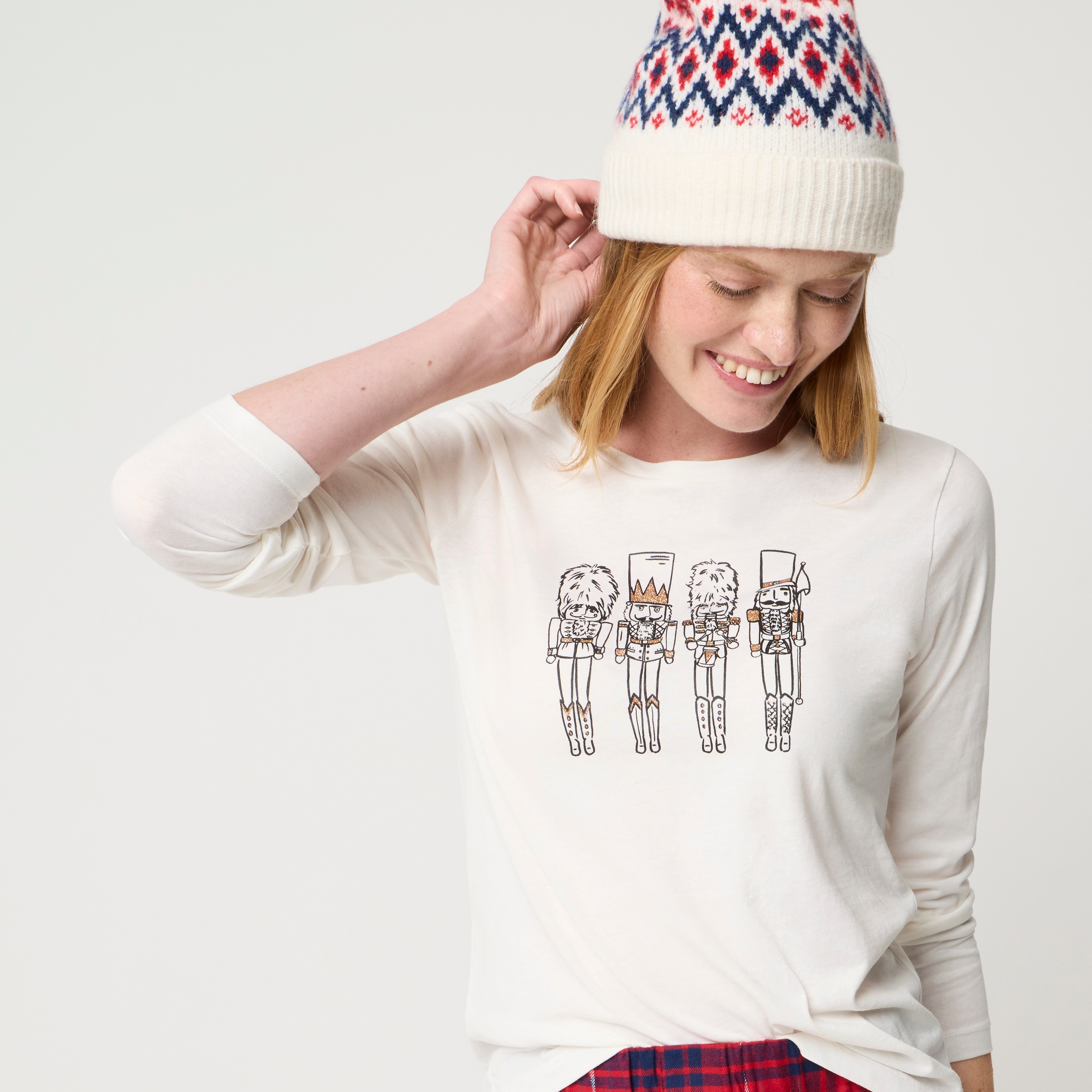 Long-sleeve 100% cotton nutcrackers graphic tee