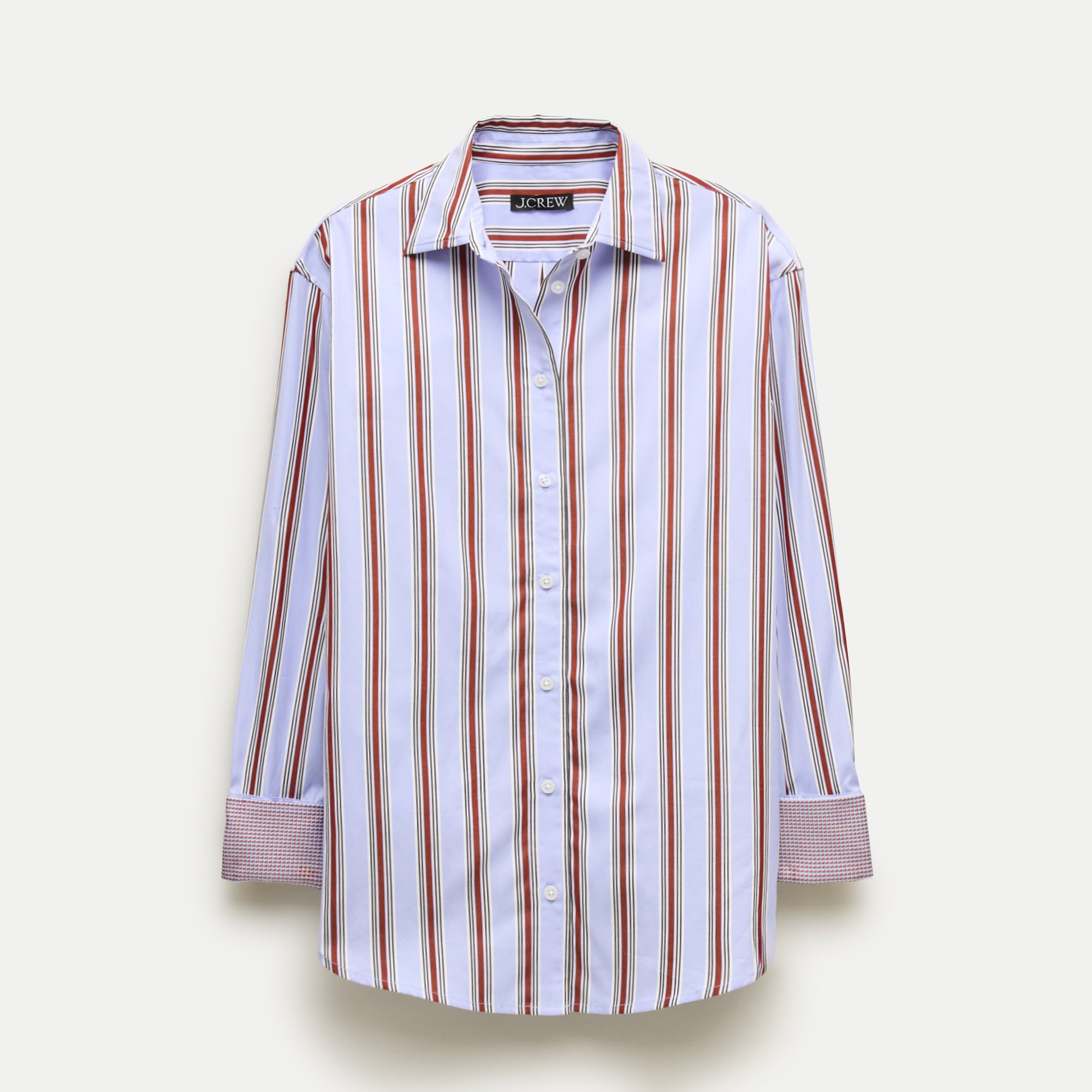 Esme button-up shirt in contrast-cuff cotton poplin