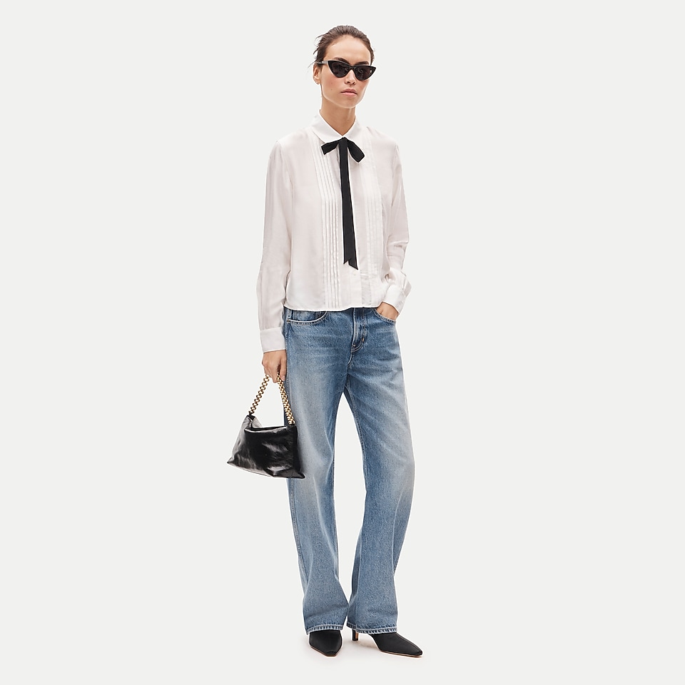Maryam Nassir Zadeh X J.Crew Sheer Squareneck Top In Ramie For