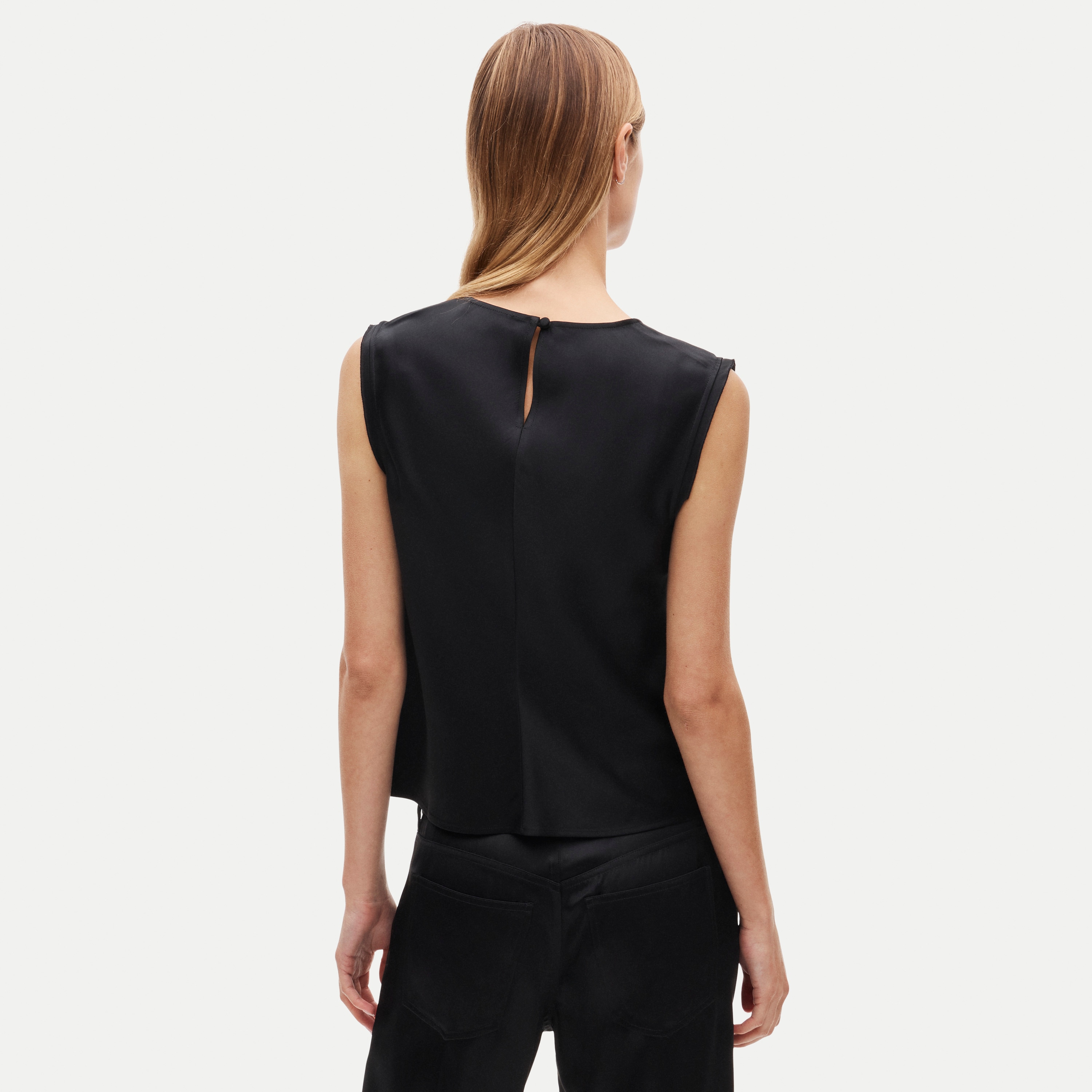 Shell top in double-faced satin