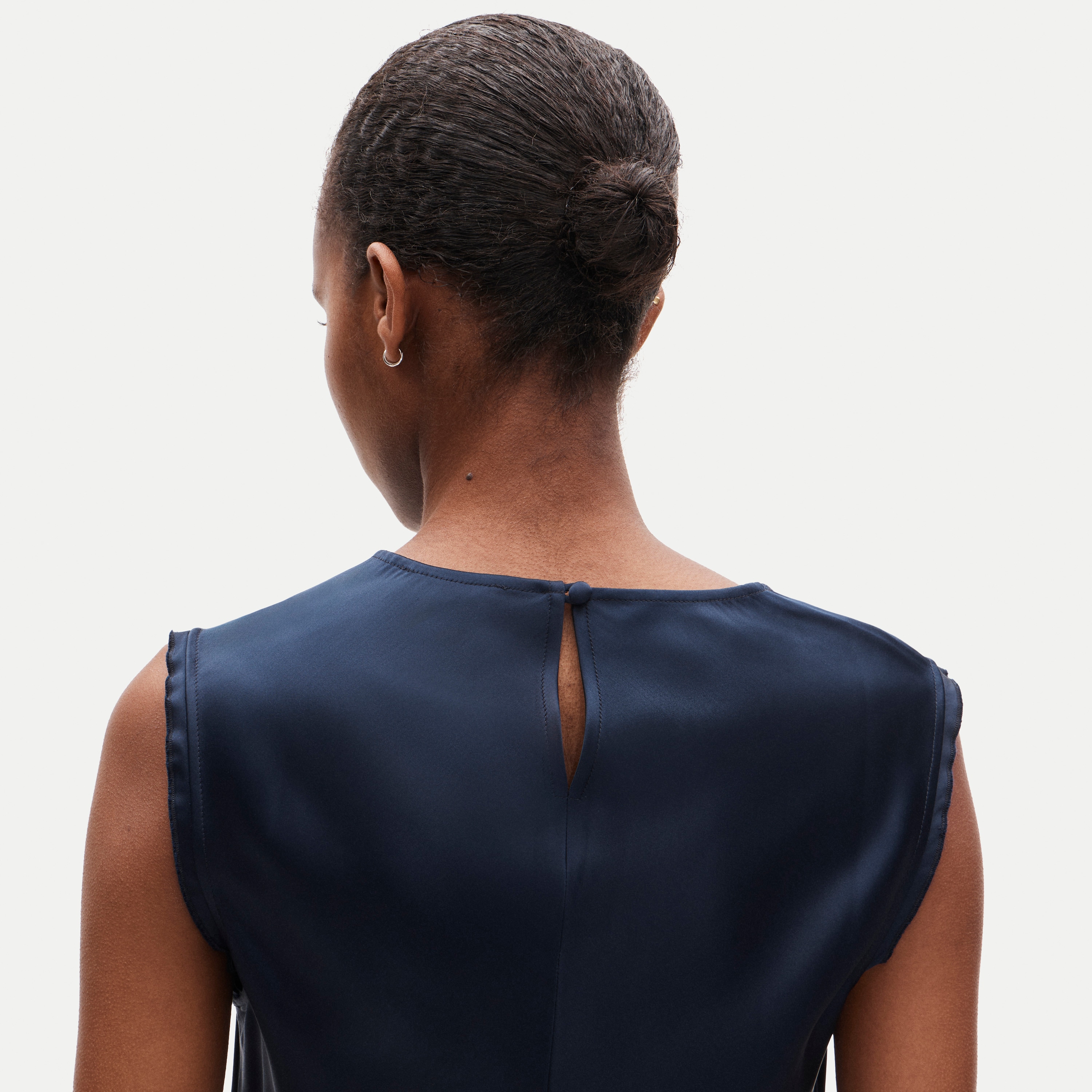 Shell top in double-faced satin