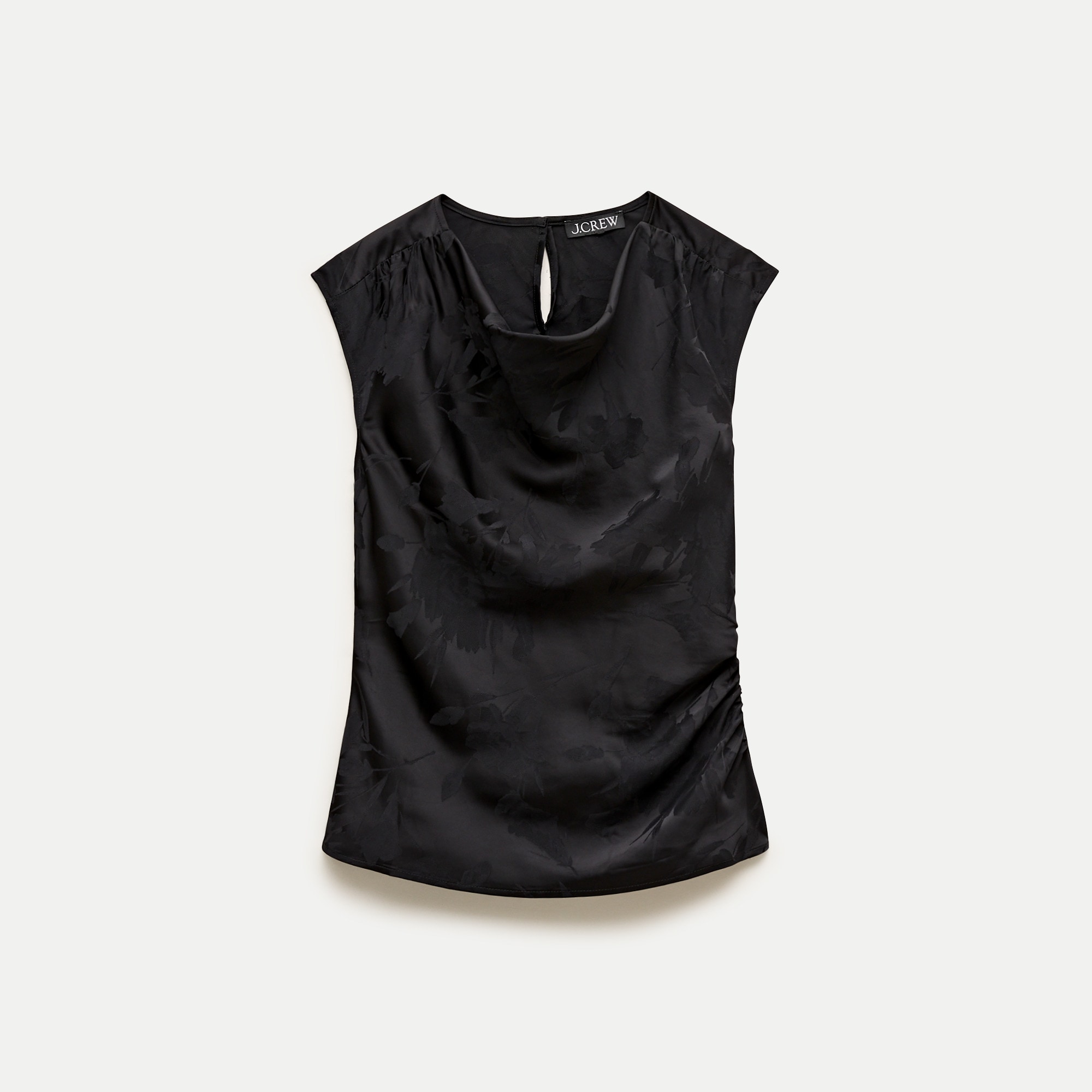 Cowlneck shell top in viscose jacquard