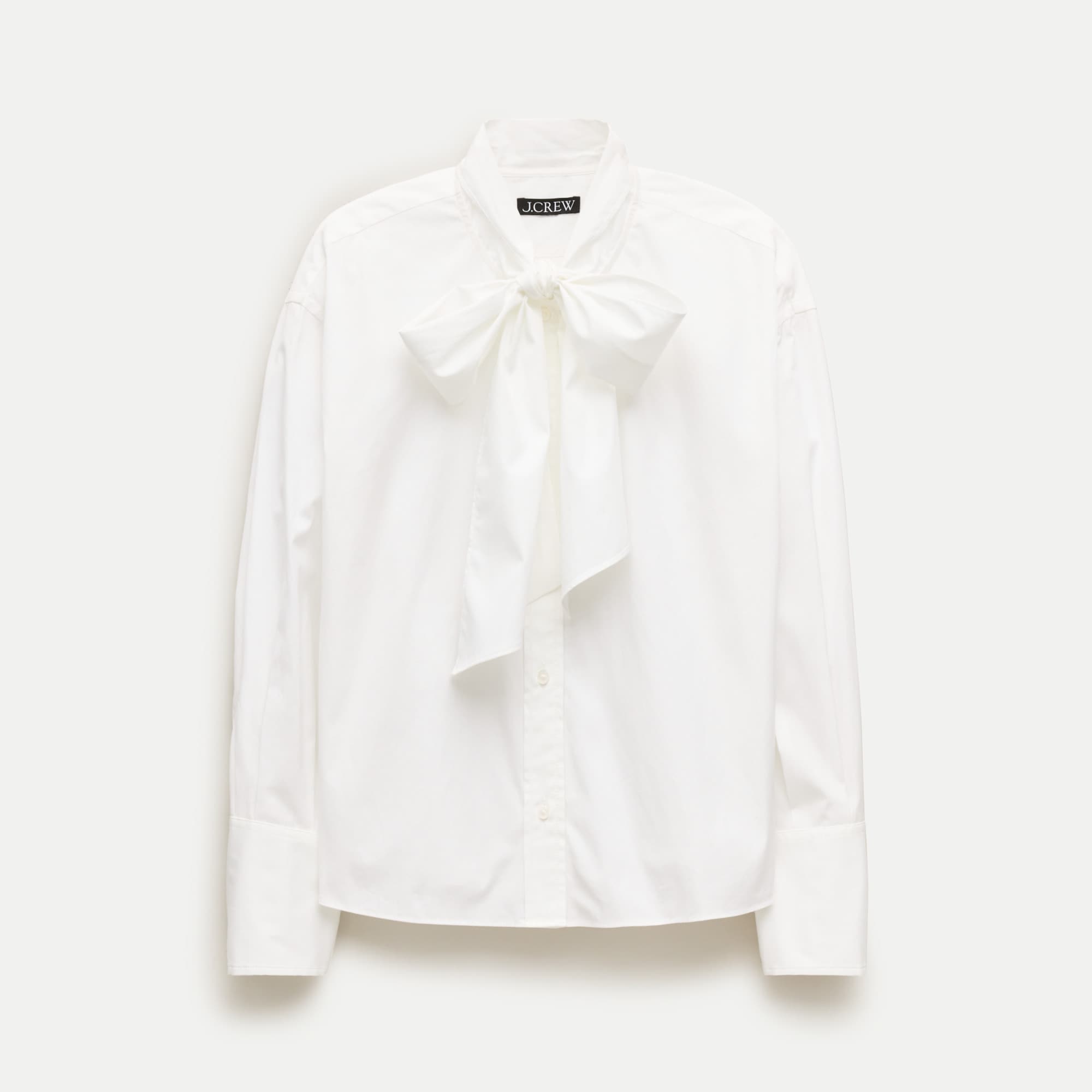 Bow button-up shirt in cotton poplin