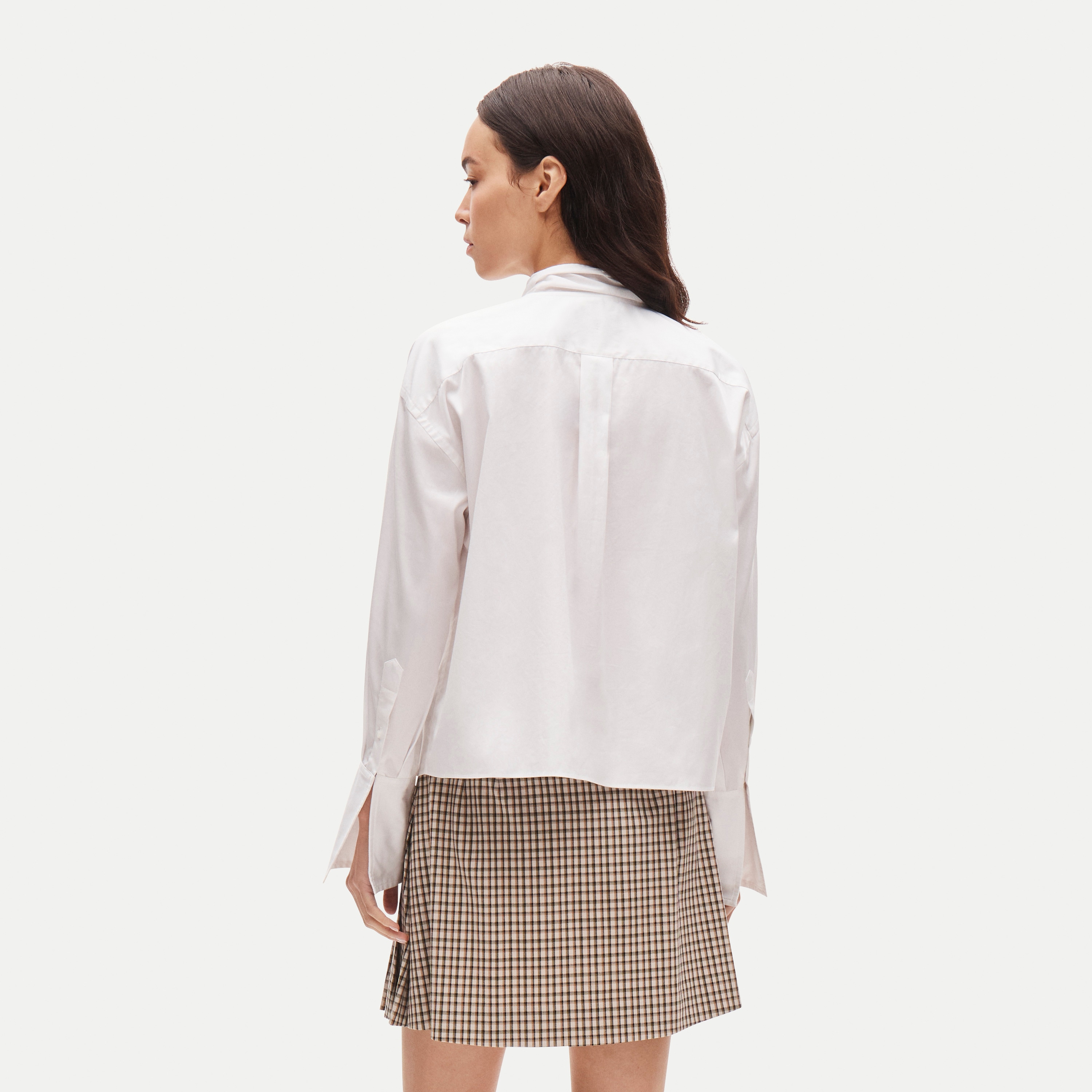 Bow button-up shirt in cotton poplin