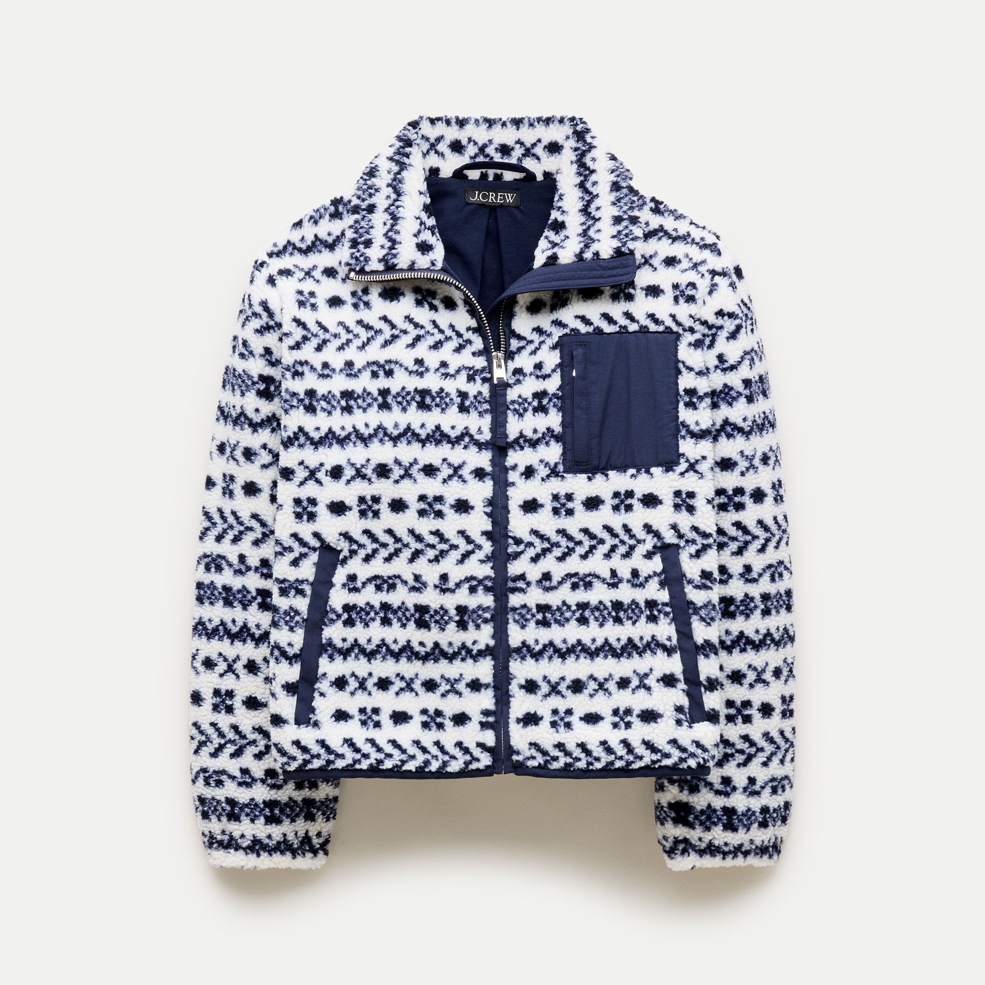 Sherpa zip-up jacket in jacquard