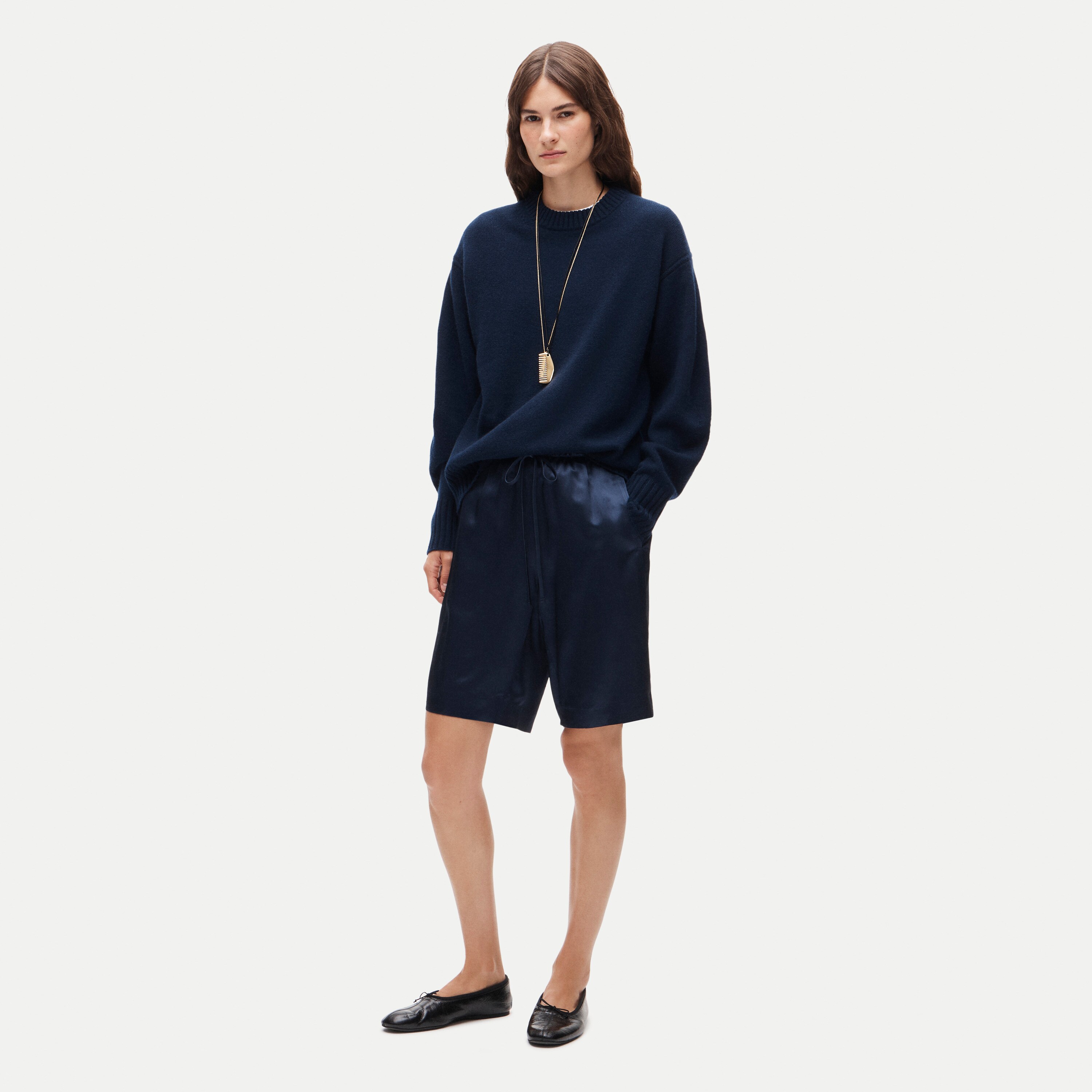 Cosmo bermuda short in viscose charmeuse