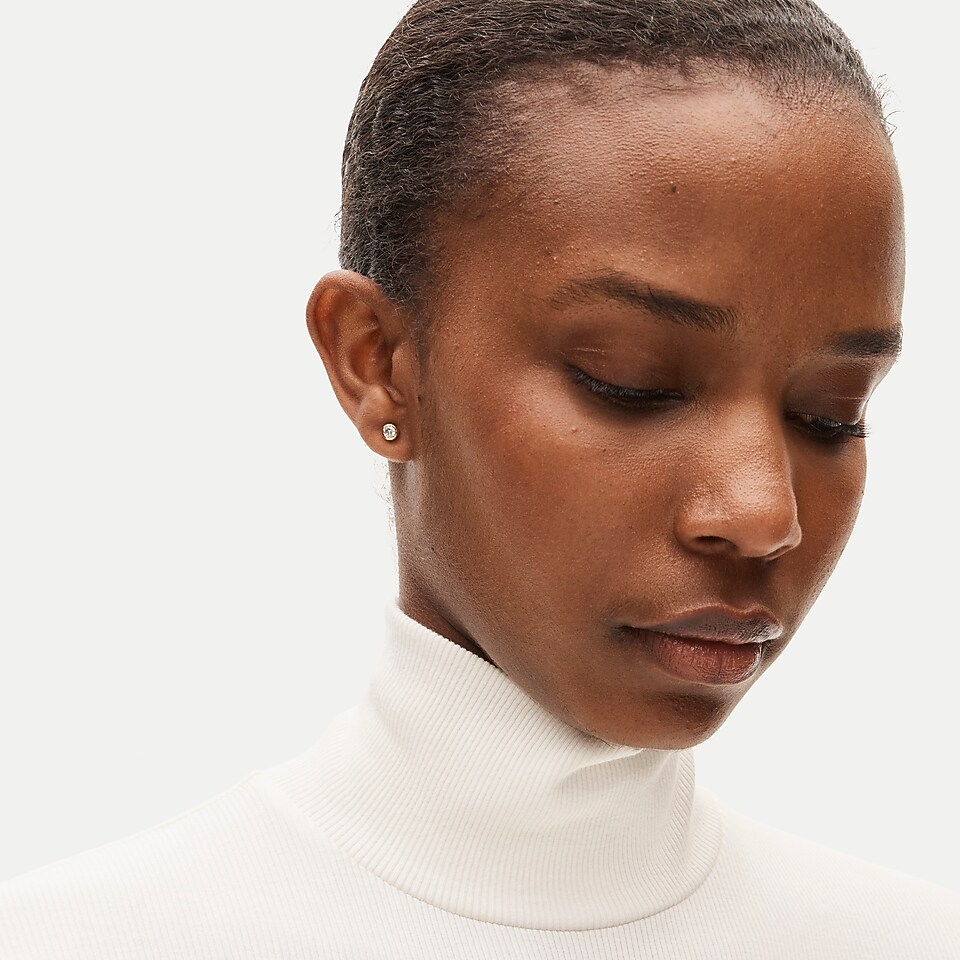 Tiny bezel stud earrings by J.Crew