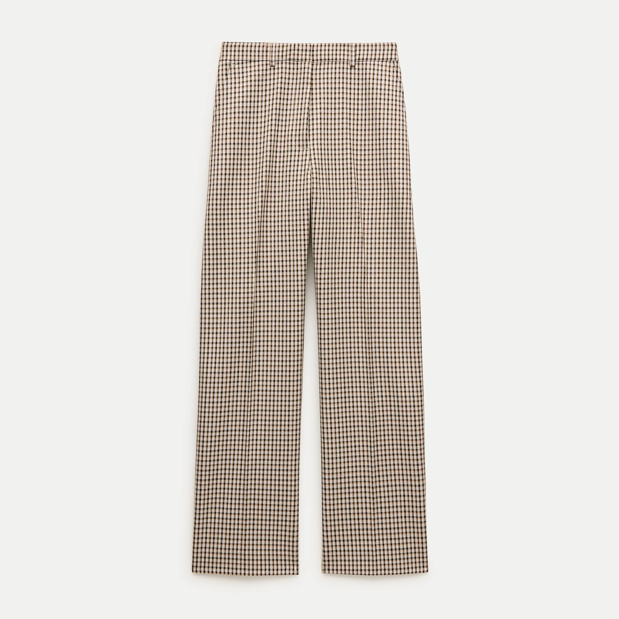 Barrel trouser pant in plaid sturdy wool blend