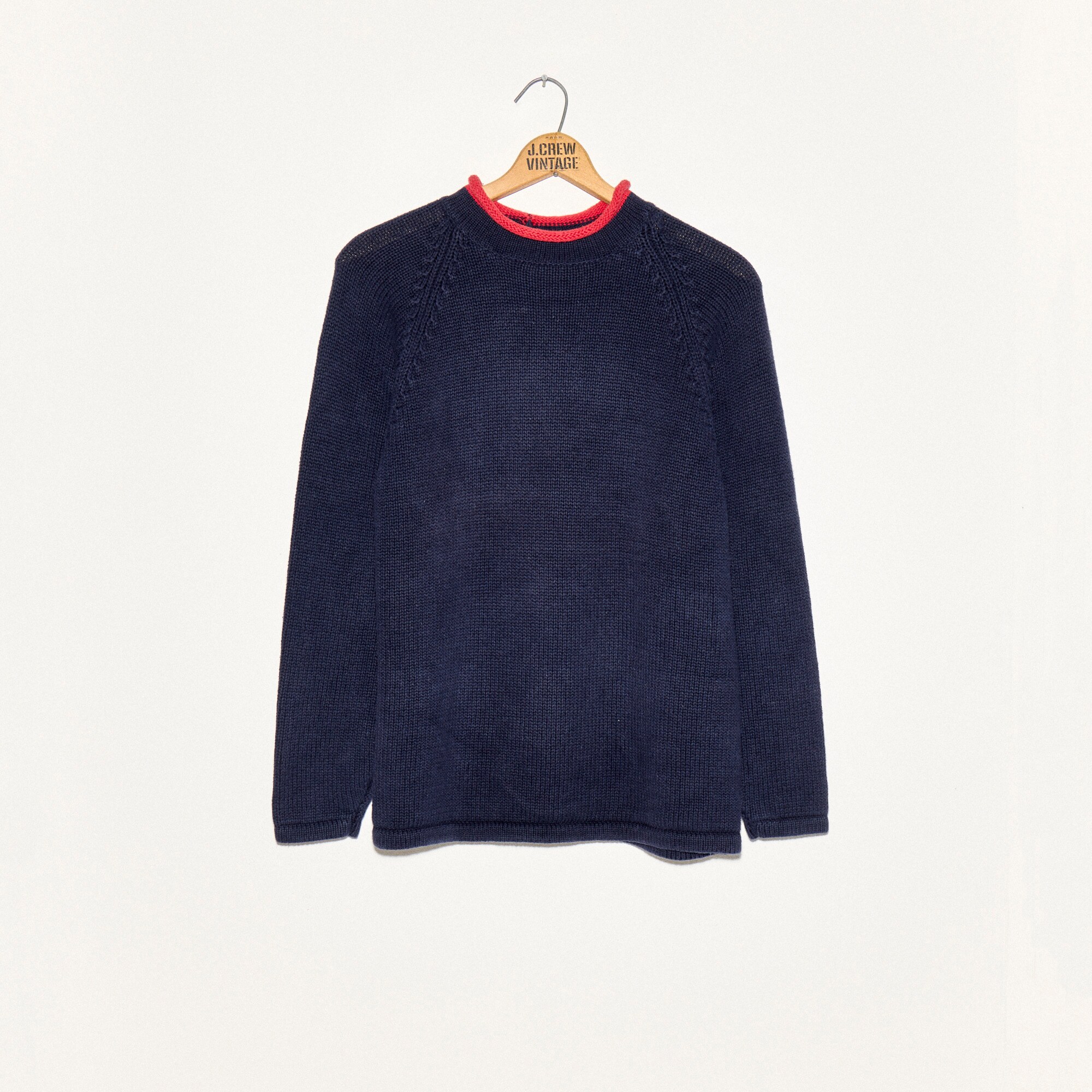 Vintage '90s Tipped Cotton Rollneck™ Sweater Size Large For Women