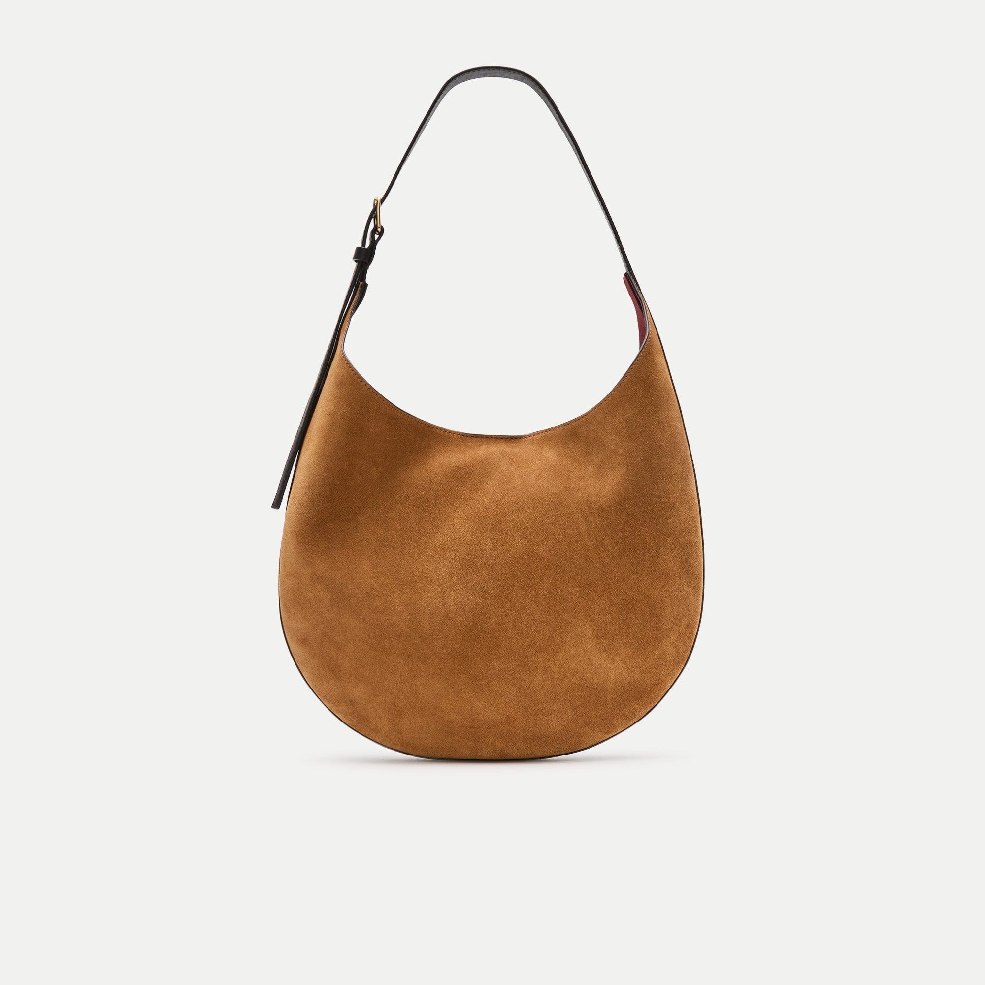 Round shoulder bag in suede