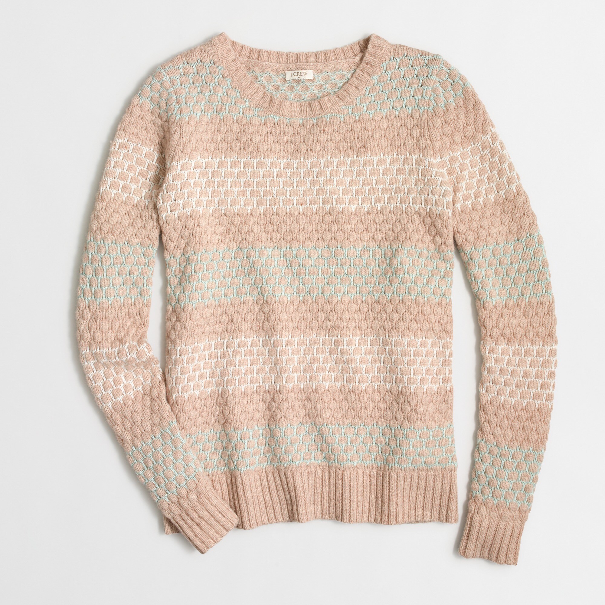 striped honeycomb-stitch sweater for women