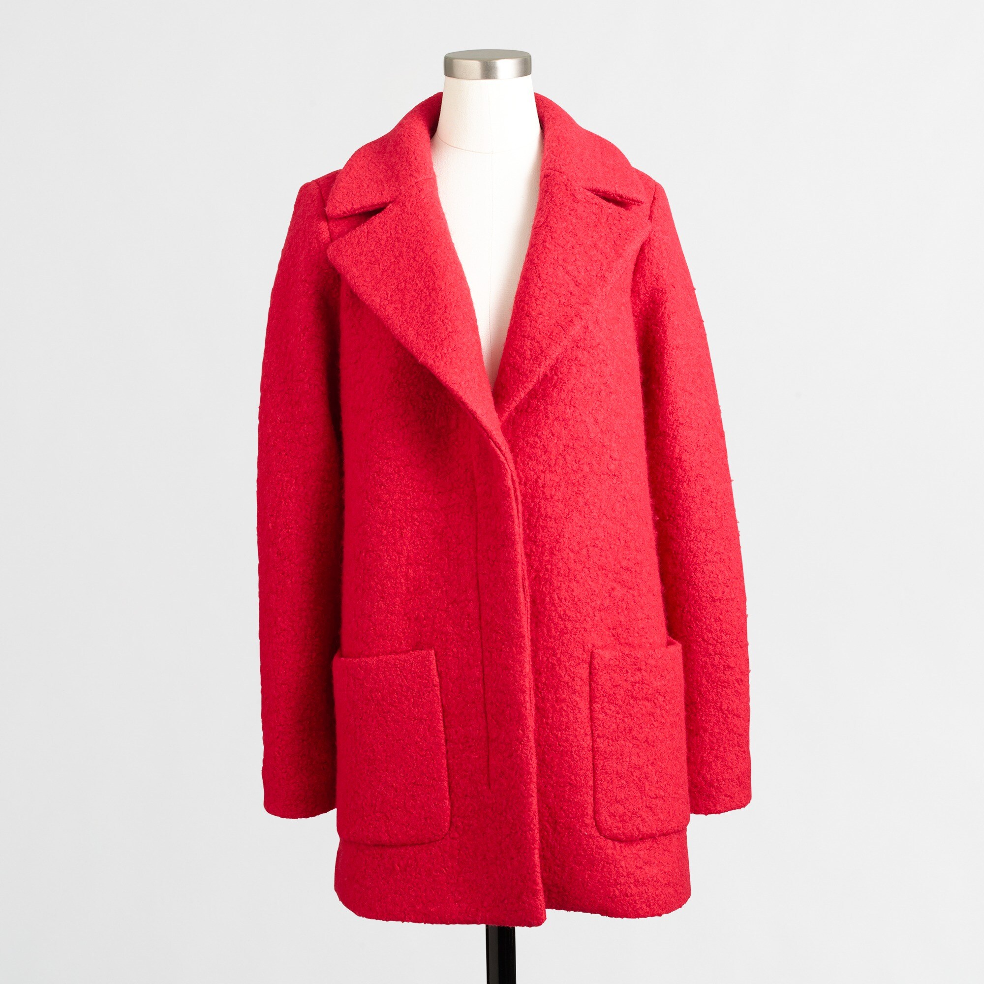 textured bouclé coat for women