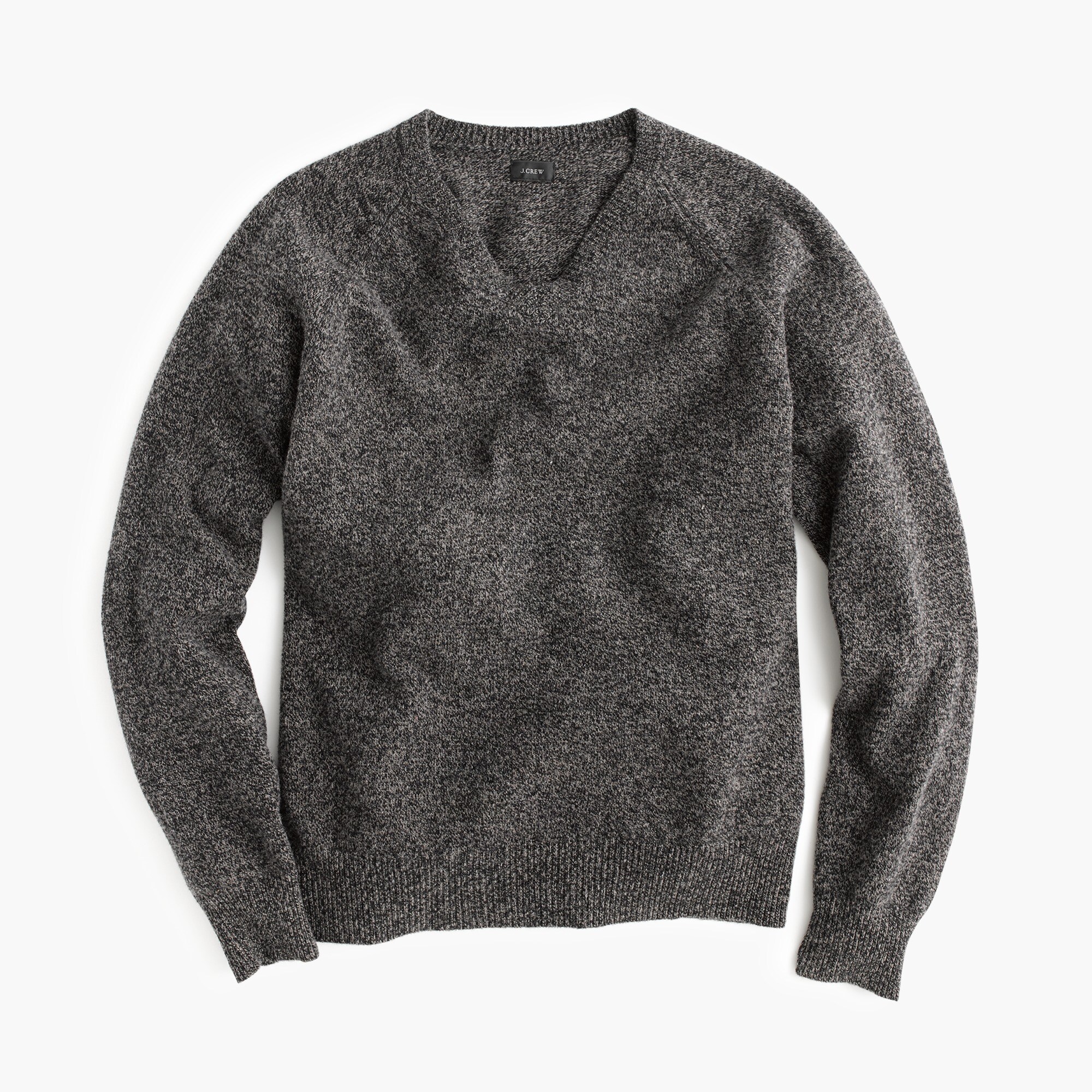 Marled lambswool V-neck sweater