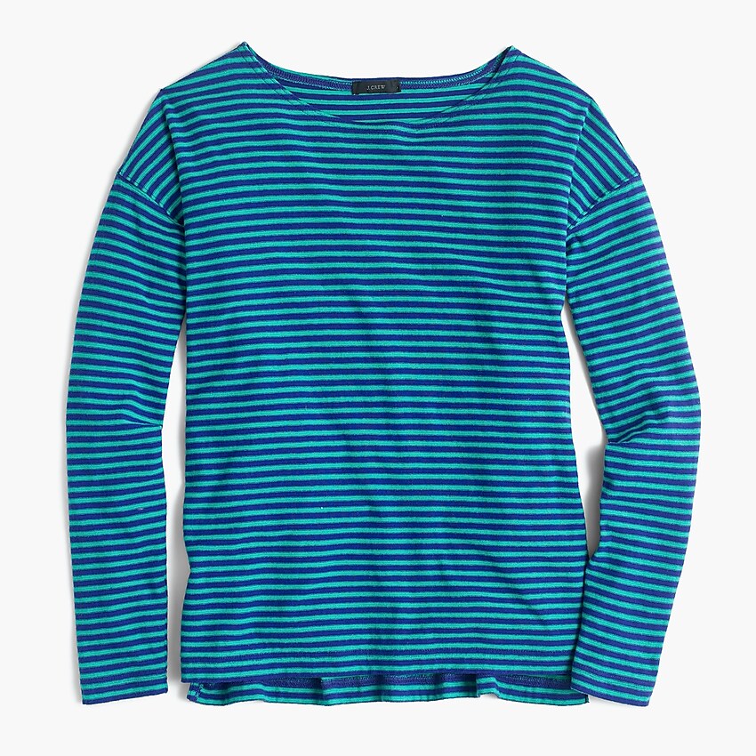 j.crew: deck-striped t-shirt for women, right side, view zoomed