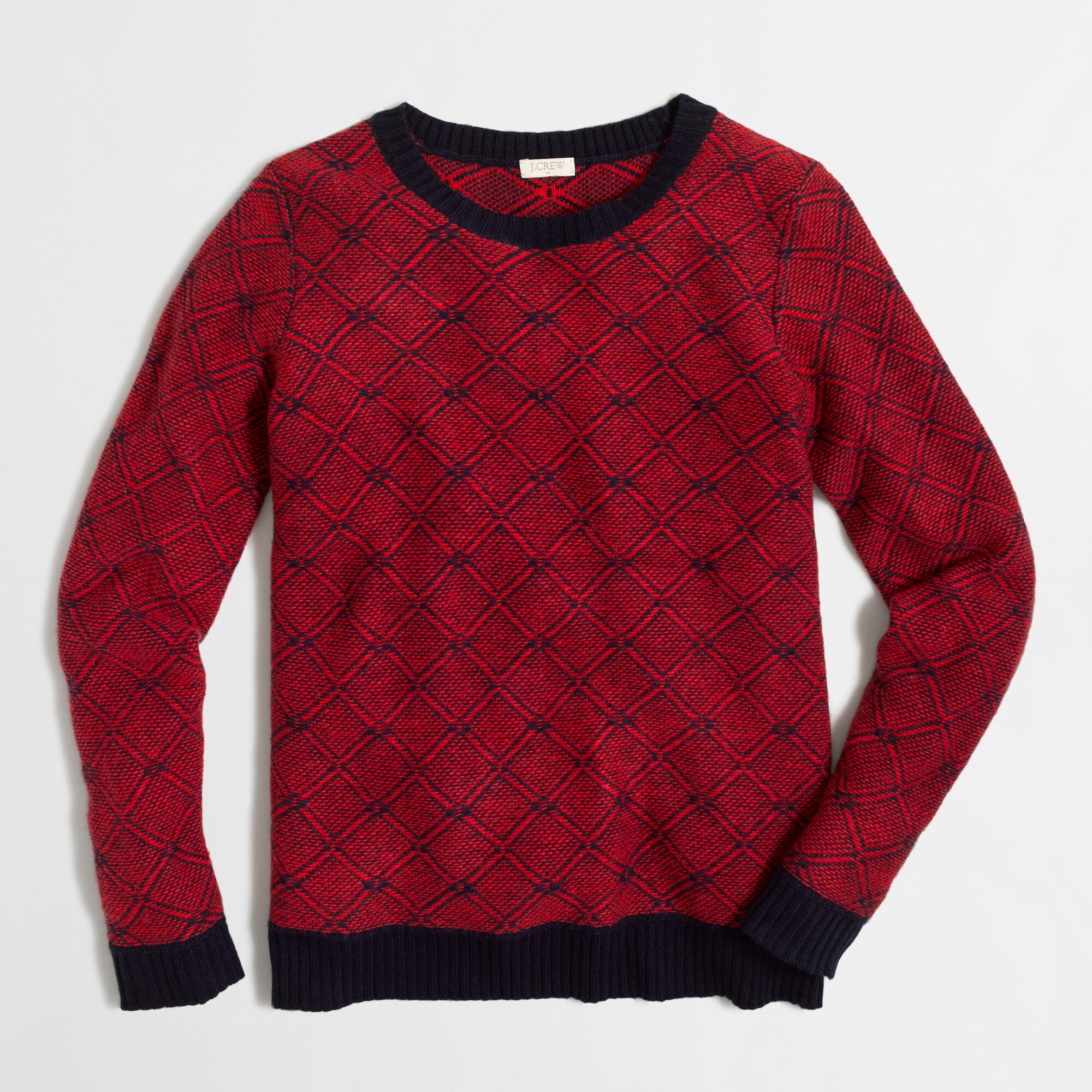 Diamond-jacquard sweater
