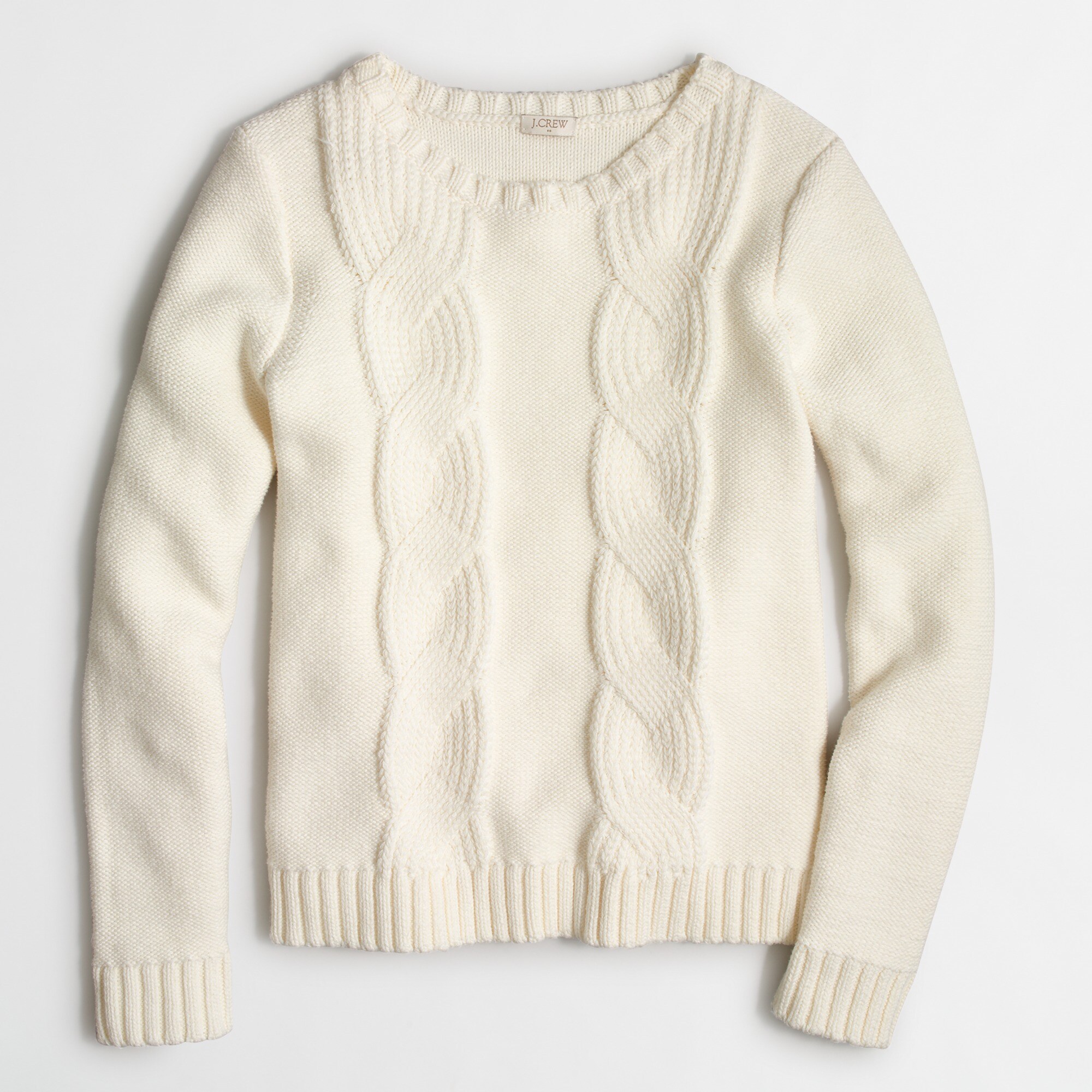 cable-knit crewneck sweater for women